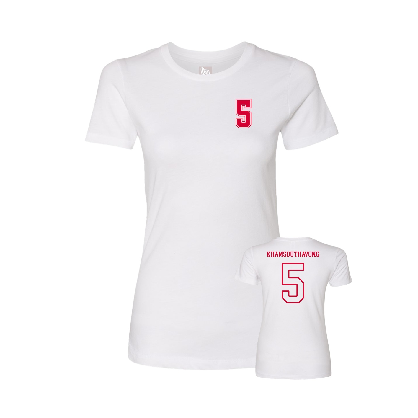 Fitted Women's Tee — Chest Back in White