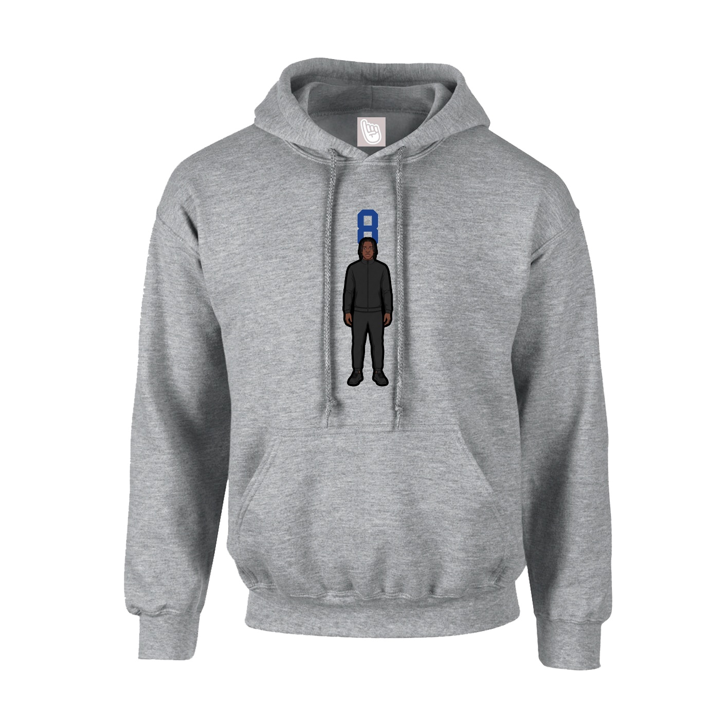 Youth Hoodie — Number Top in Grey