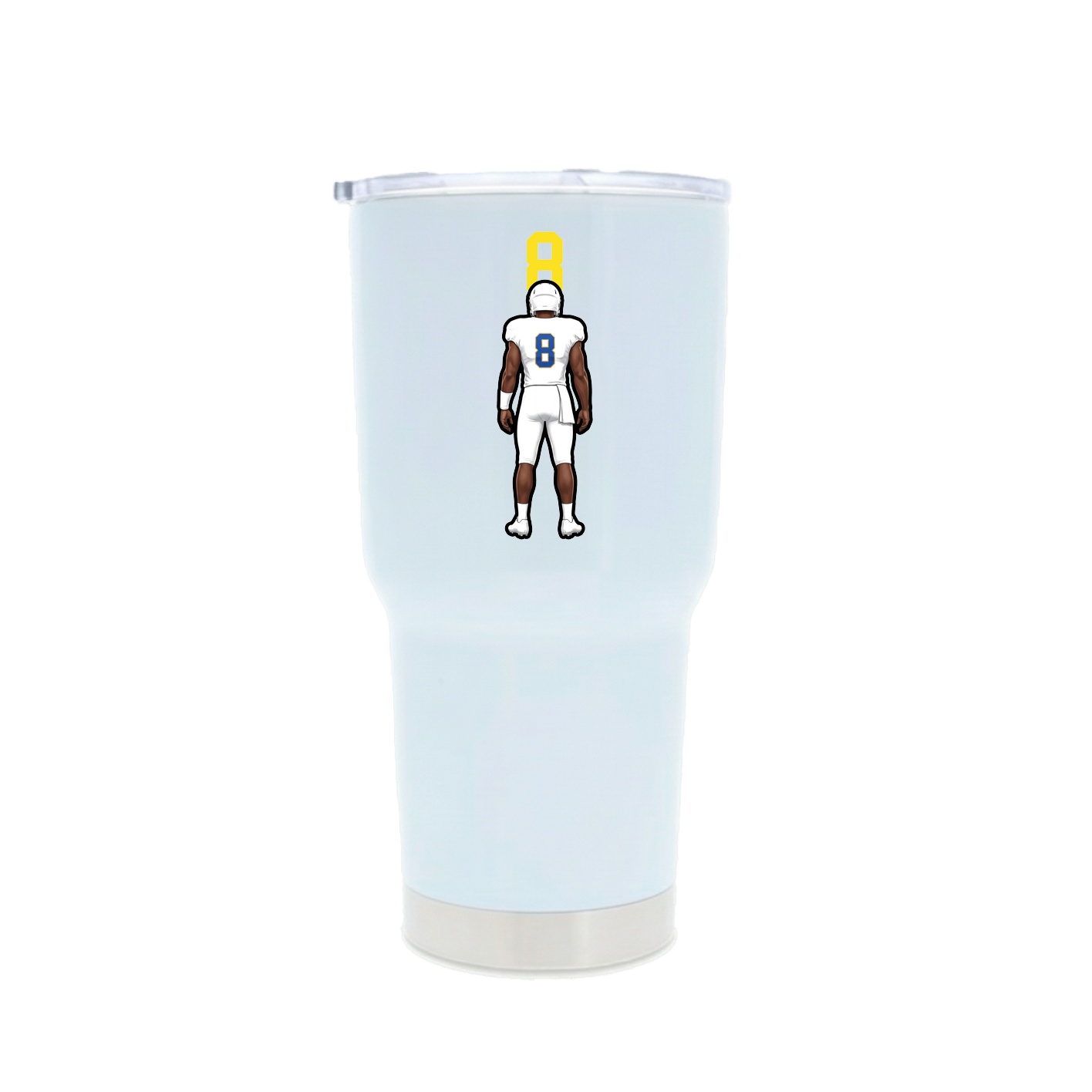30oz Stainless Steel Tumbler — Number Top in White