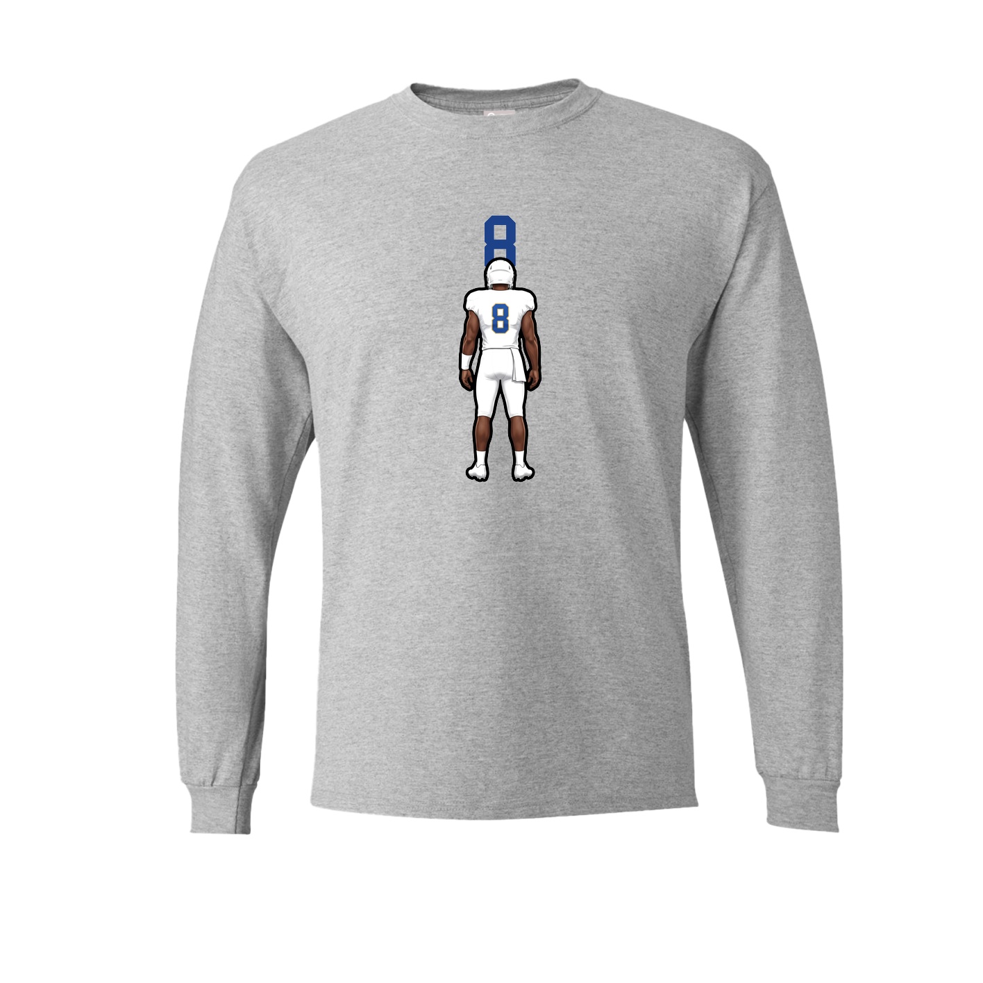 Long Sleeve Tee — Number Top in Grey