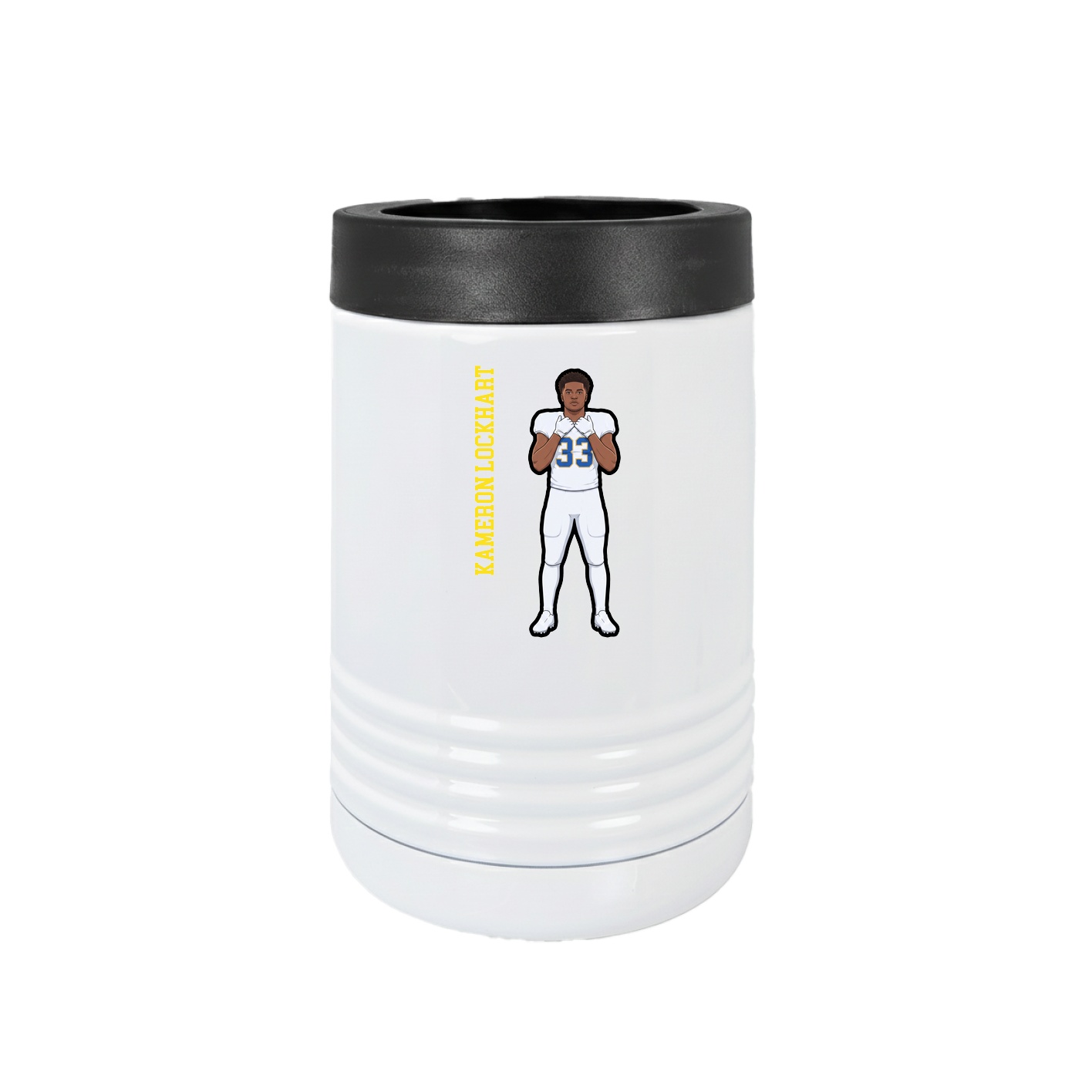 Beverage Holder — Name Vertical in White
