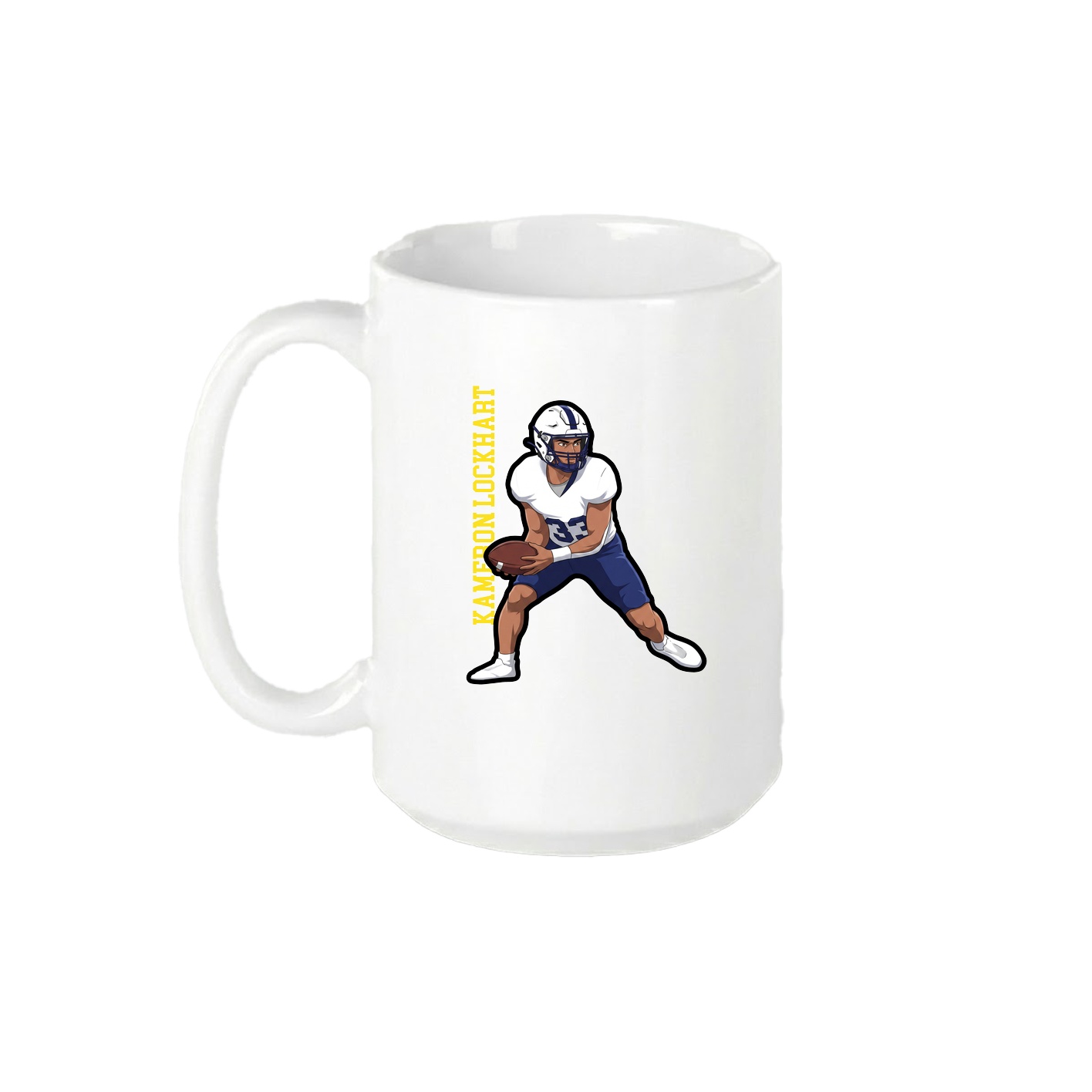 15oz Coffee Mug — Name Vertical in White