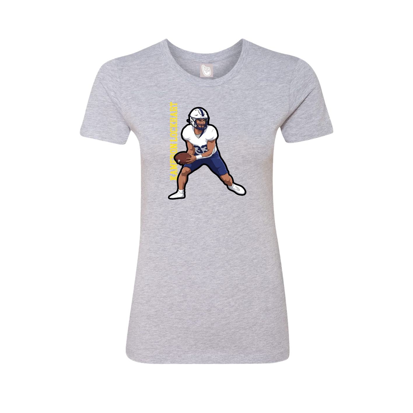 Womens Tee — Name Vertical in Grey