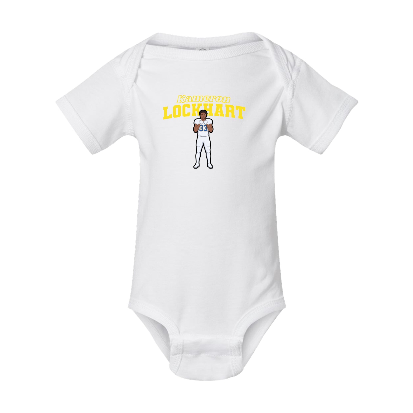 Baby Onesie — Name Arch in White