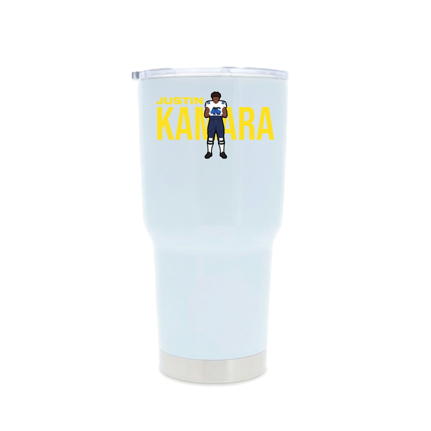 30oz Stainless Steel Tumbler — Player Name in White