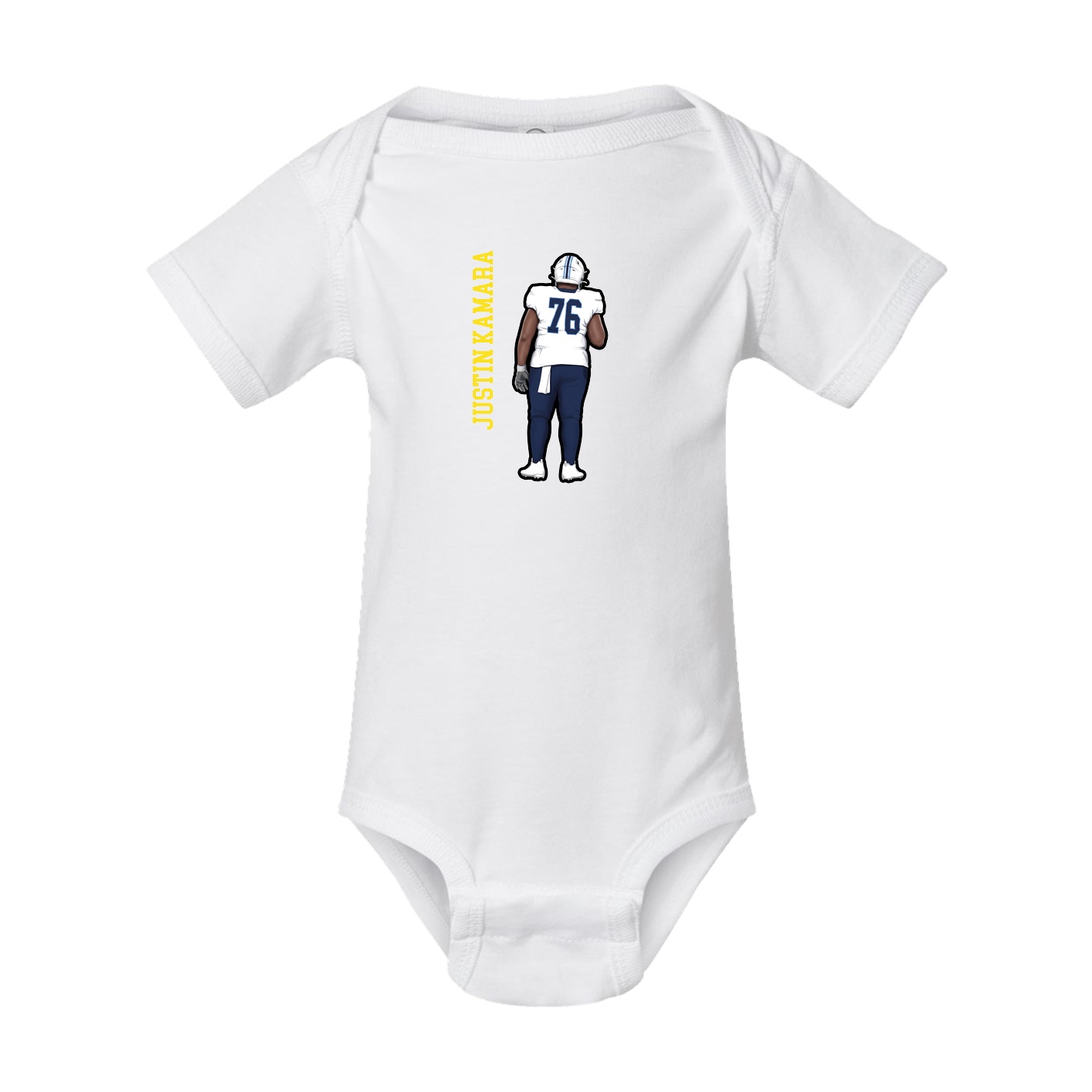 Baby Onesie — Name Vertical in White
