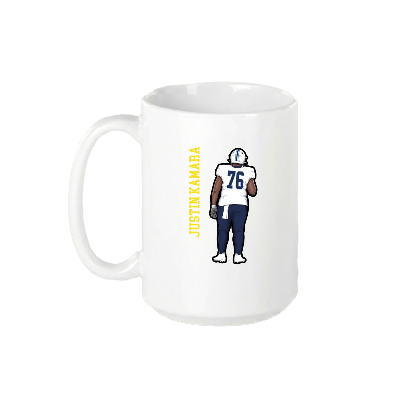 15oz Coffee Mug — Name Vertical in White