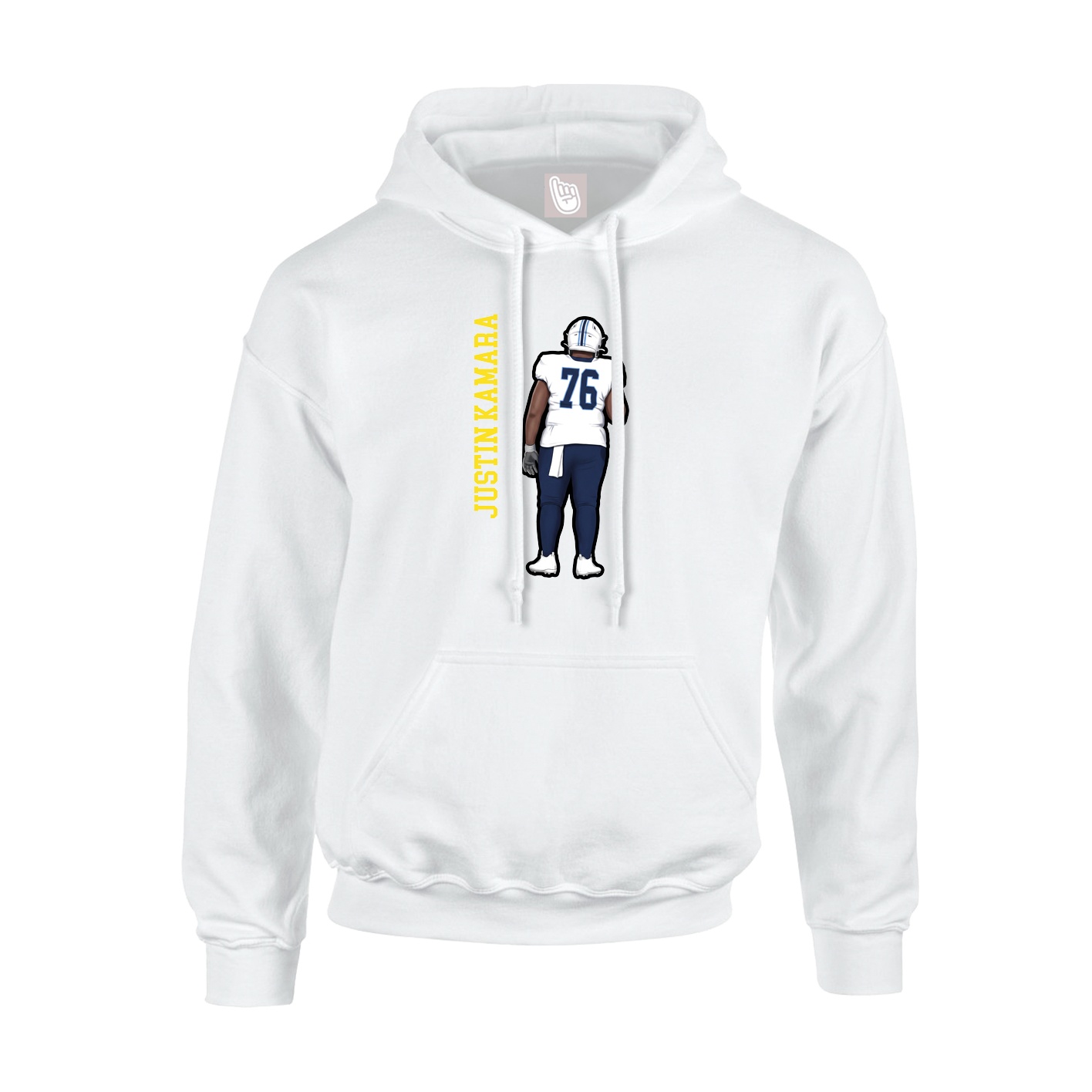 Youth Hoodie — Name Vertical in White