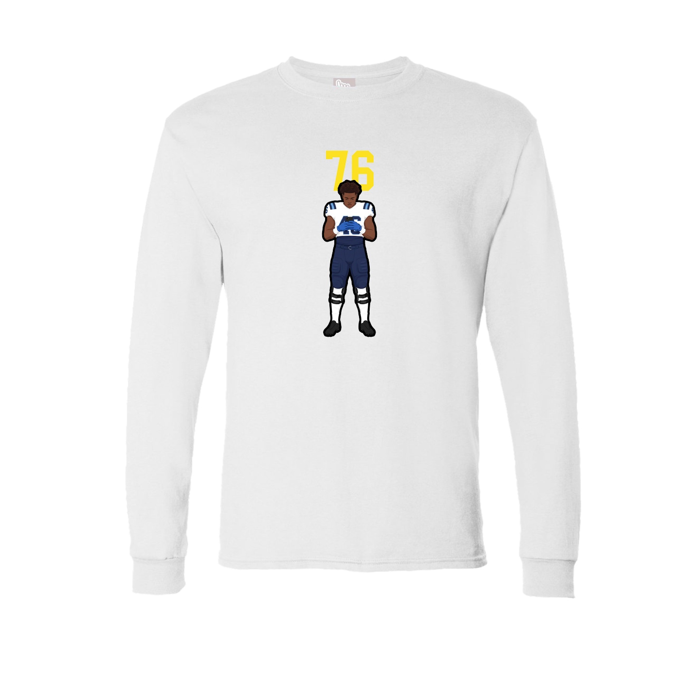 Long Sleeve Tee — Number Top in White