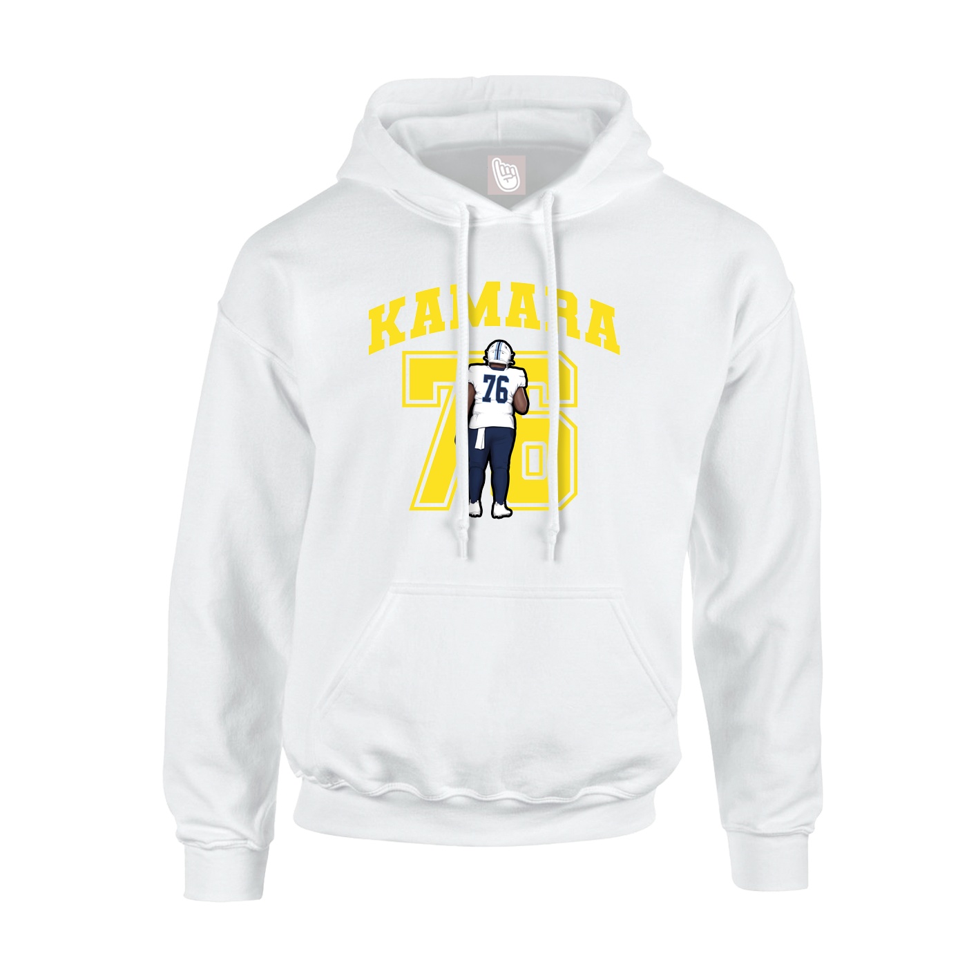Youth Hoodie — Number in White