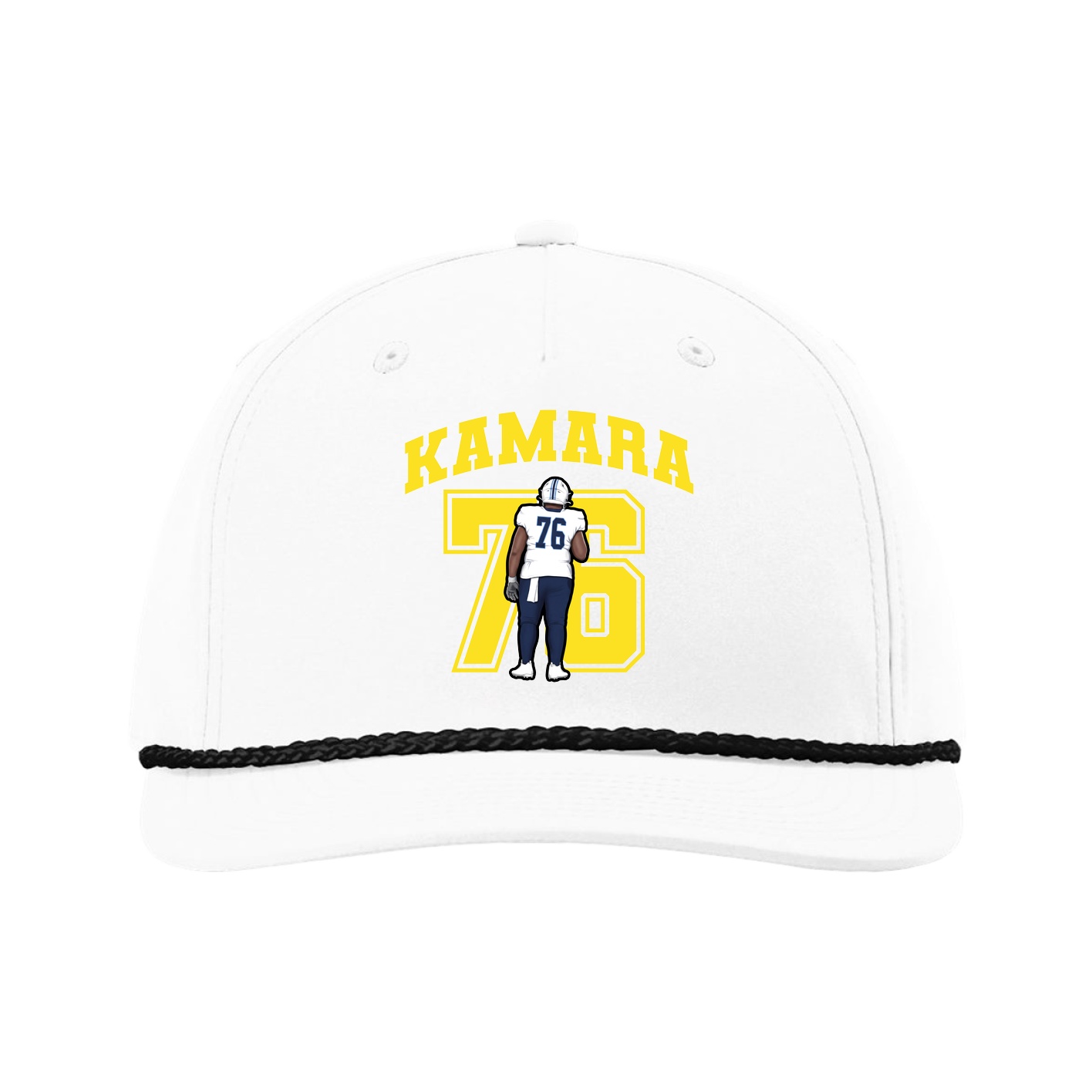 Five-Panel Classic Rope Cap — Number in White