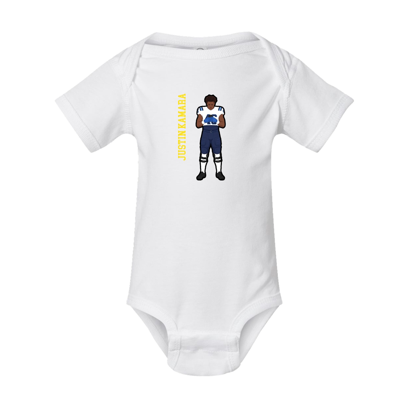 Baby Onesie — Name Vertical in White