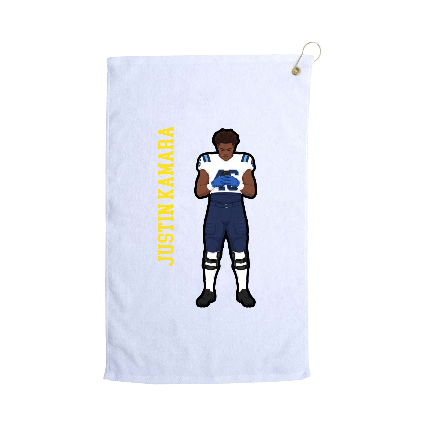 Golf Towel — Name Vertical in White