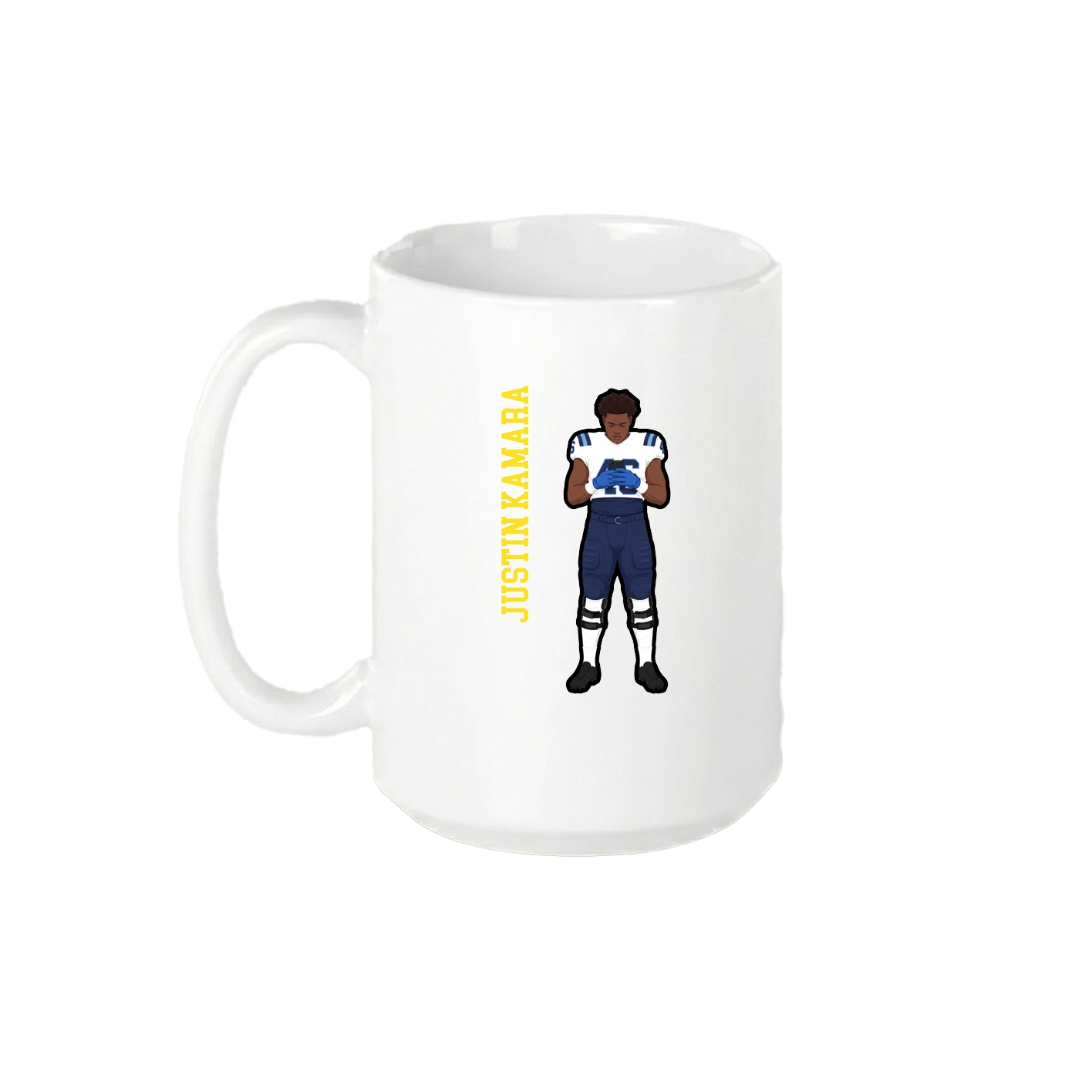 15oz Coffee Mug — Name Vertical in White