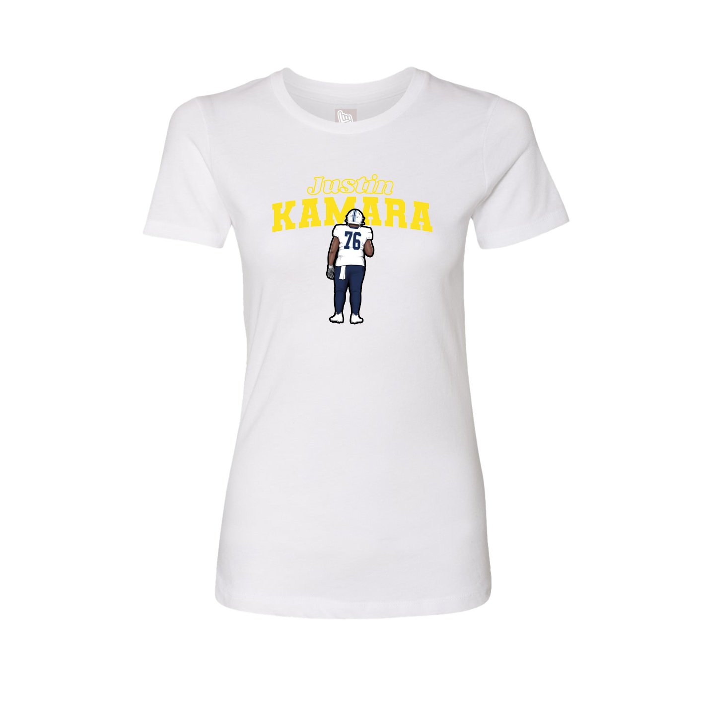 Fitted Women's Tee — Name Arch in White