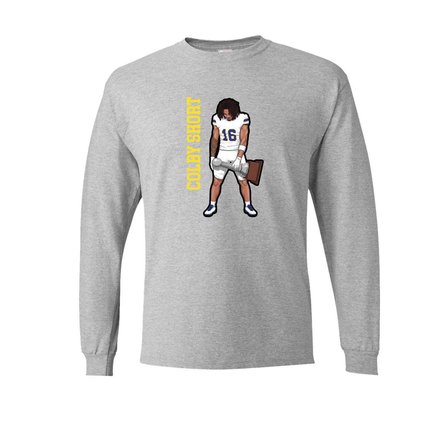 Long Sleeve Tee — Name Vertical in Grey