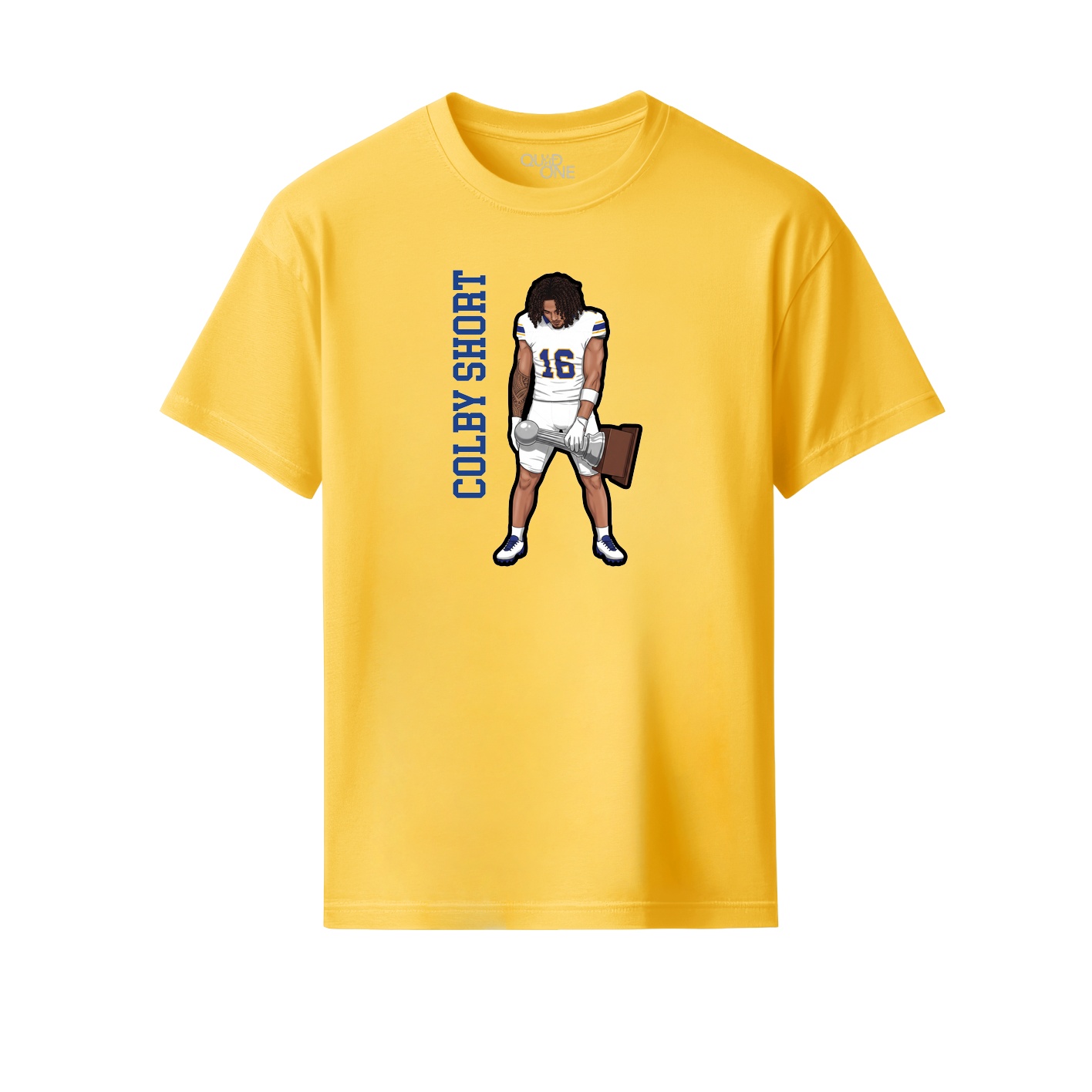 Youth Tee — Name Vertical in Yellow