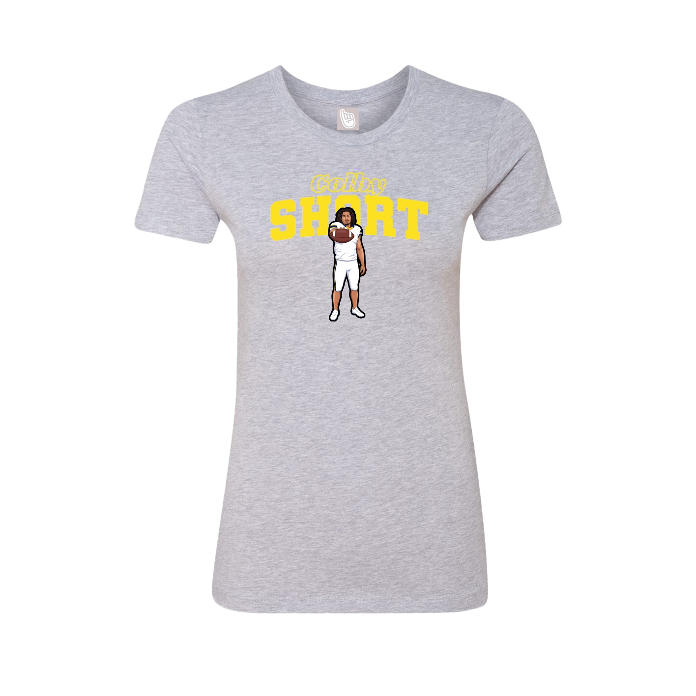 Fitted Women's Tee — Name Arch in Grey