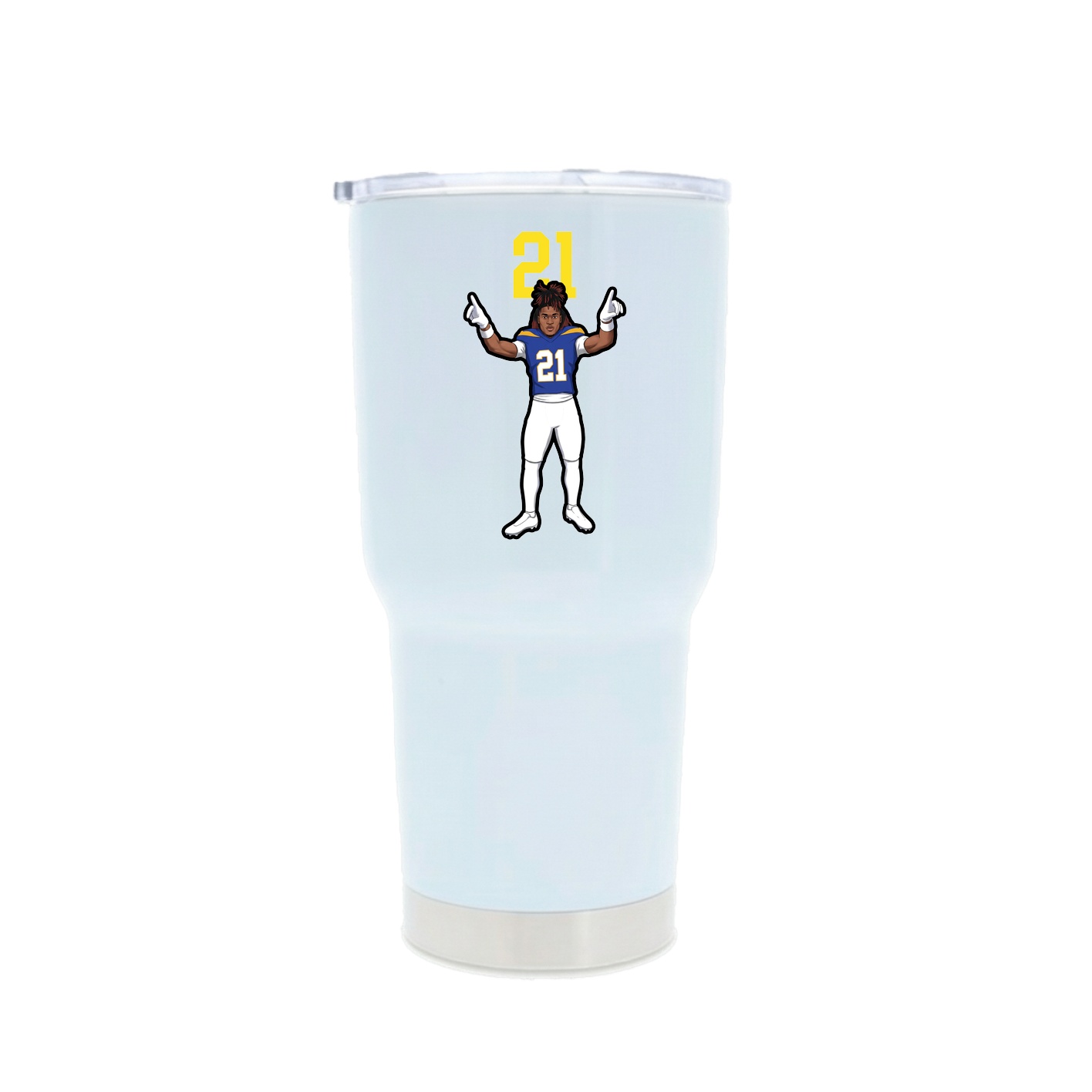 30oz Stainless Steel Tumbler — Number Top in White
