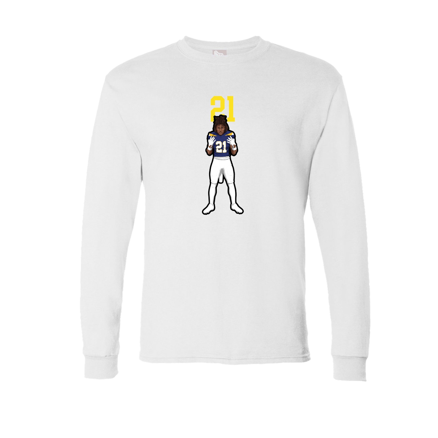 Long Sleeve Tee — Number Top in White
