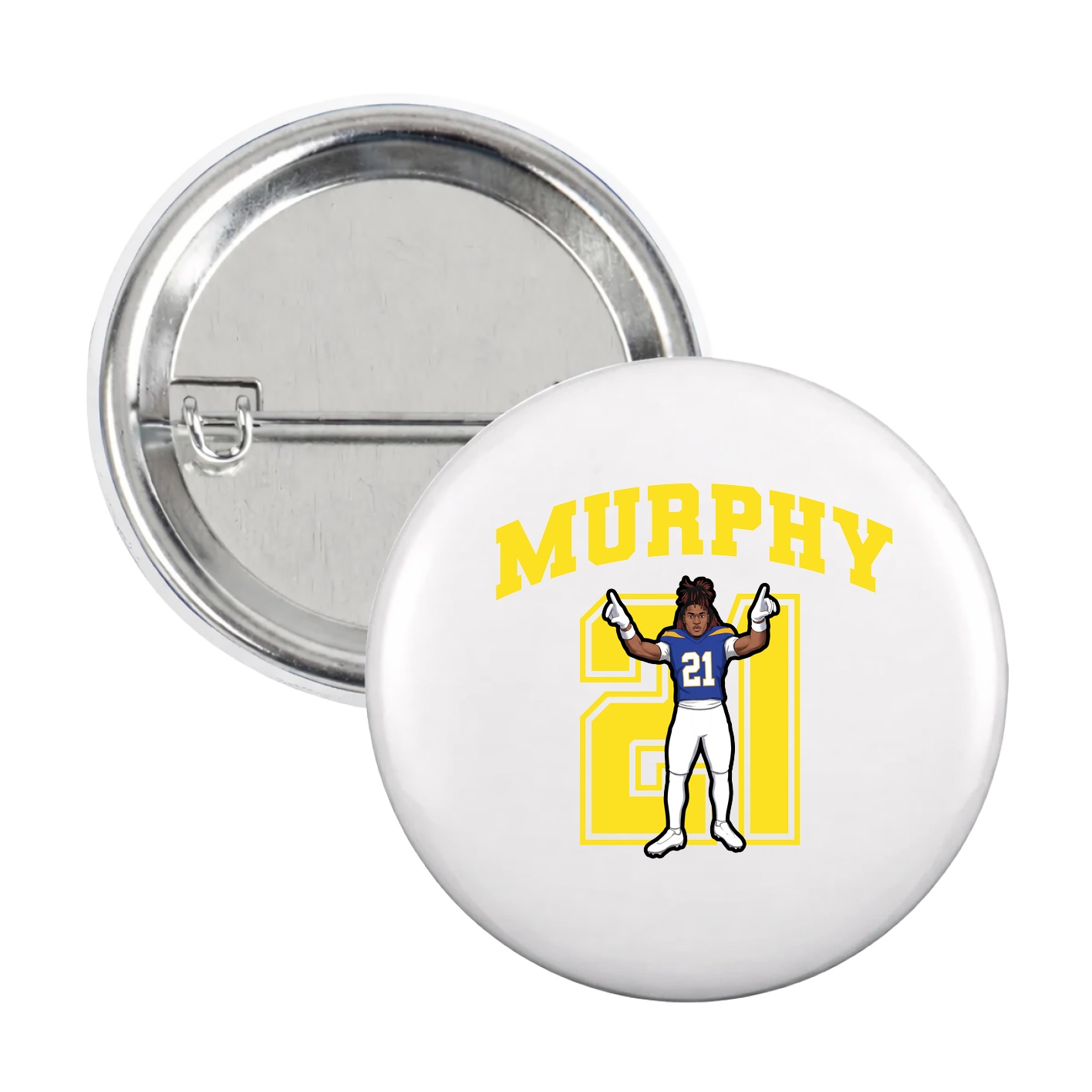 Game Day Button — Number in White