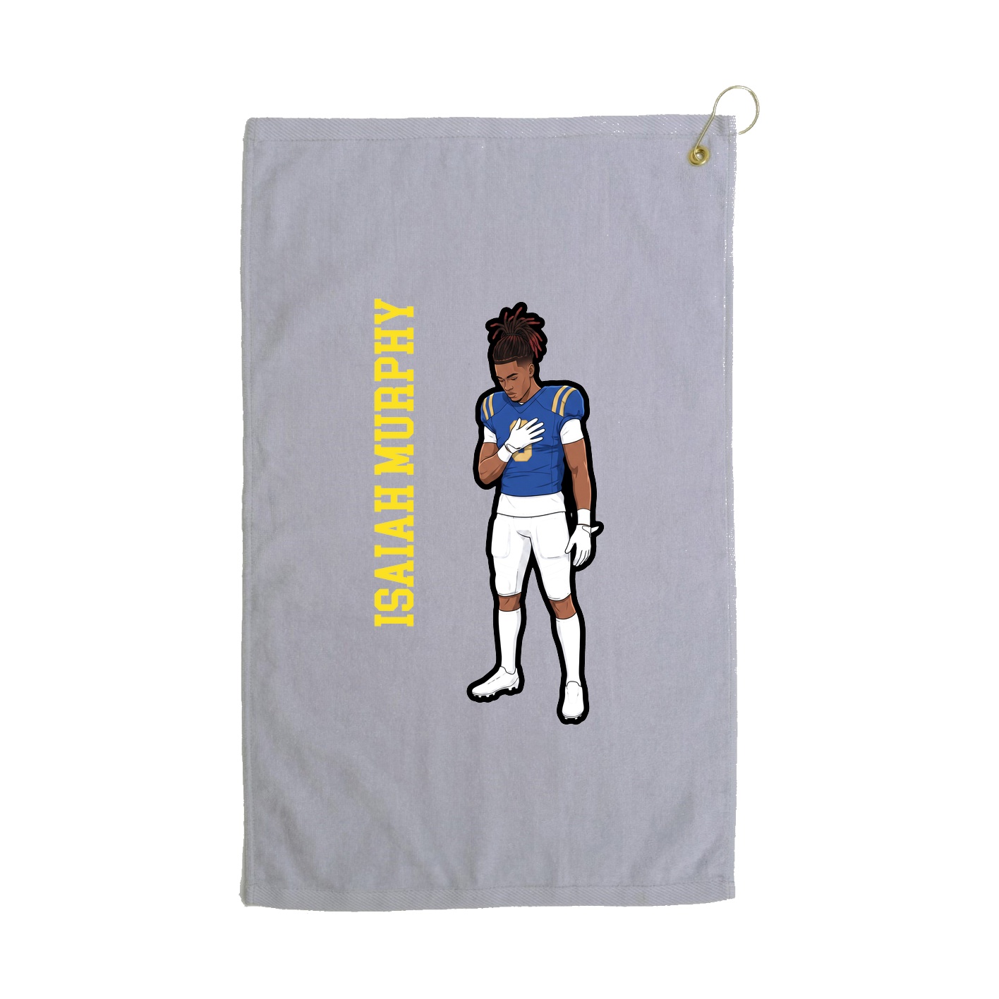 Golf Towel — Name Vertical in Grey