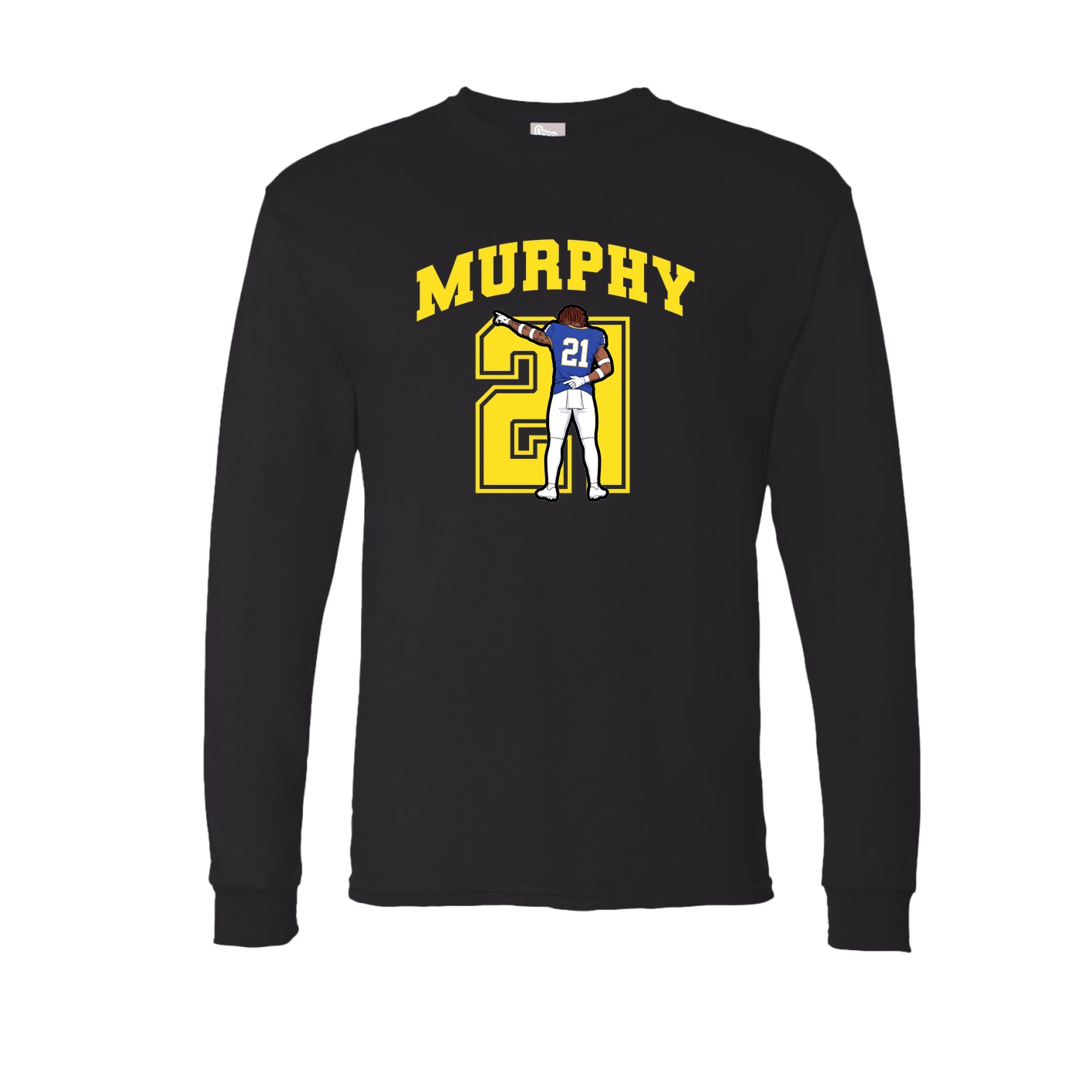 Long Sleeve Tee — Number in Black