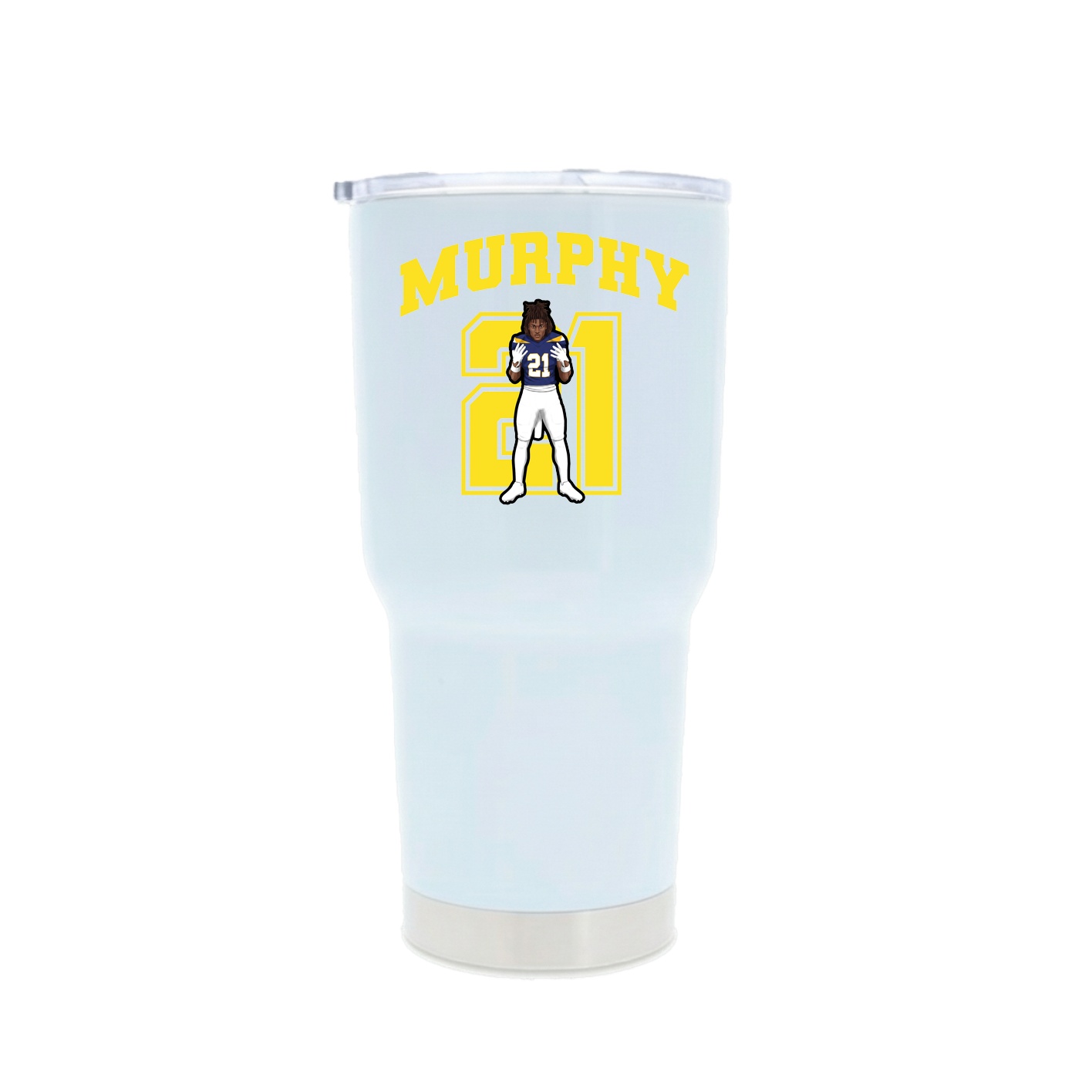 30oz Stainless Steel Tumbler — Number in White