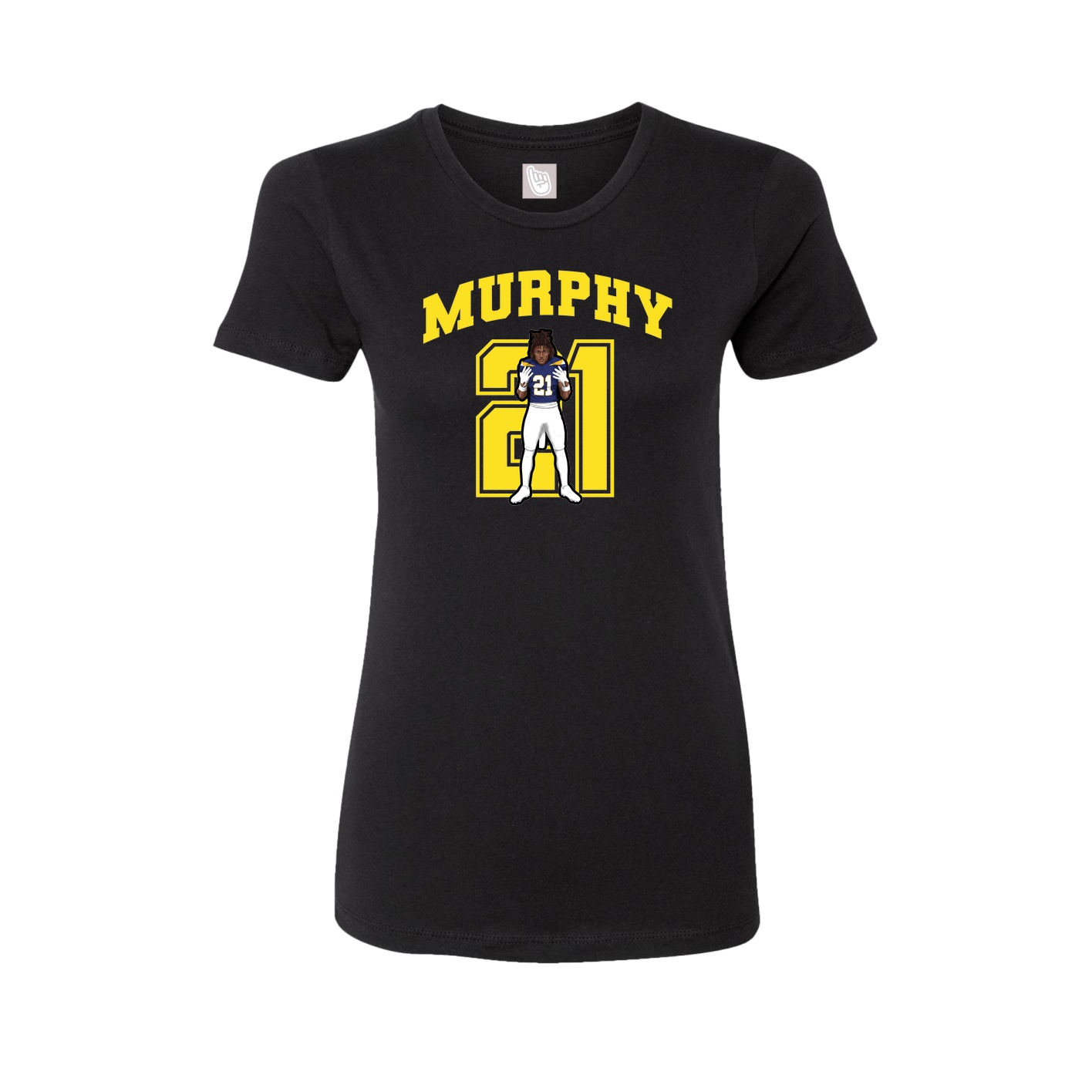 Fitted Women's Tee — Number in Black
