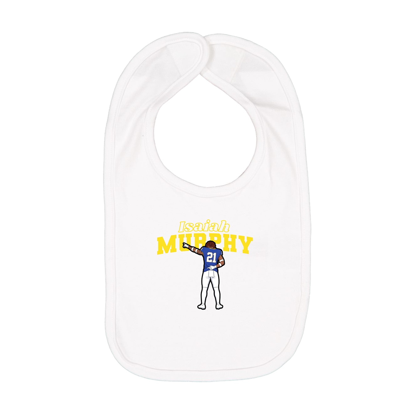 Infant Bib — Name Arch in White