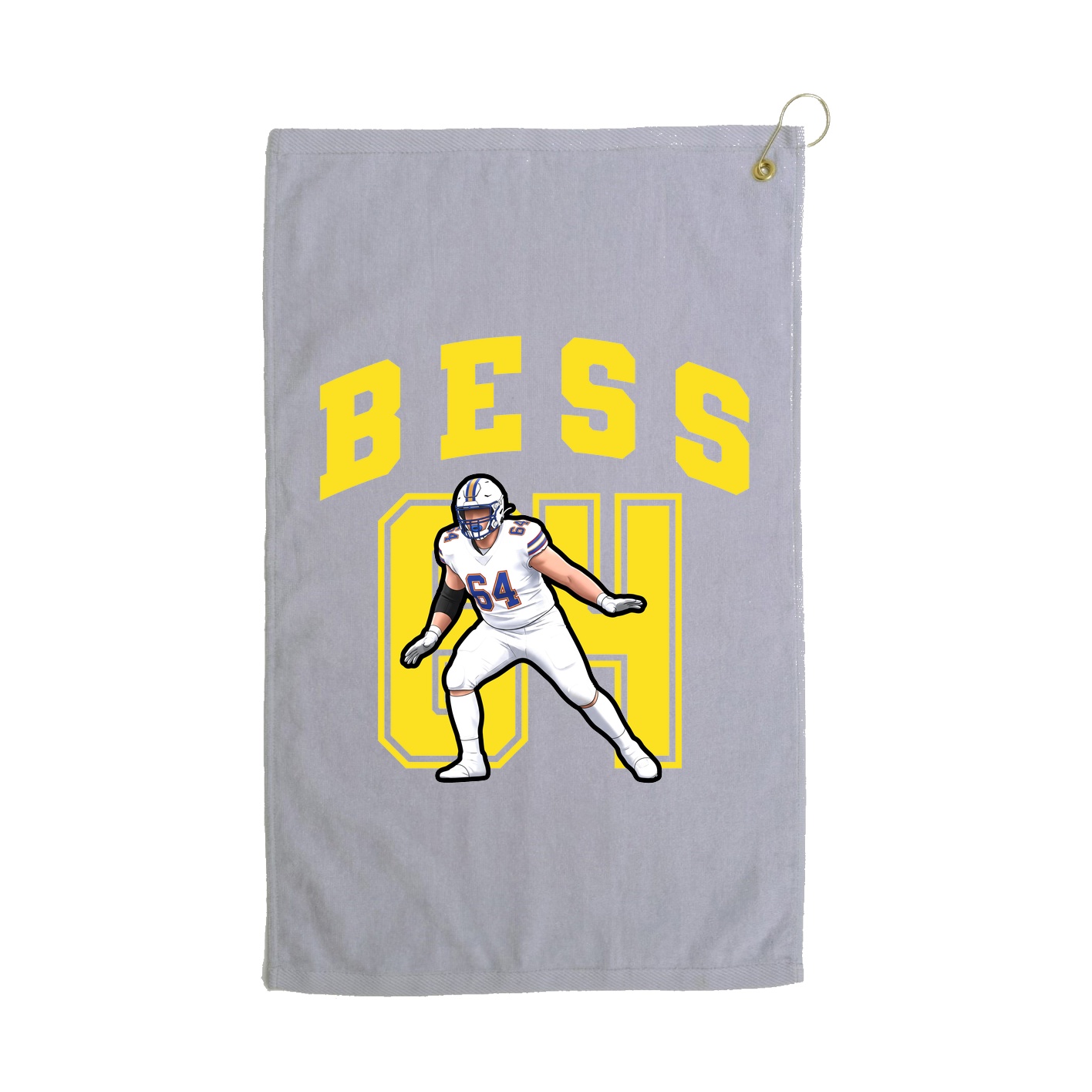 Golf Towel — Number in Grey