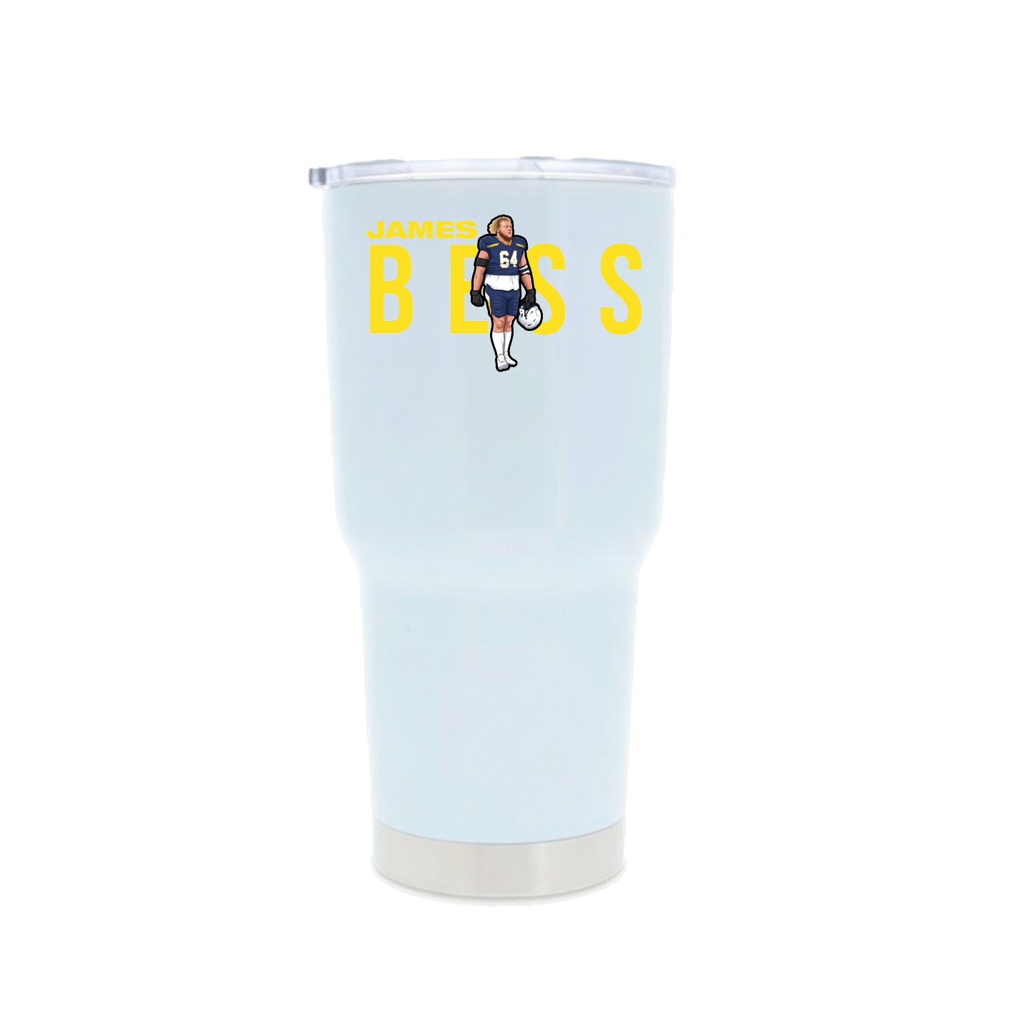 30oz Stainless Steel Tumbler — Player Name in White