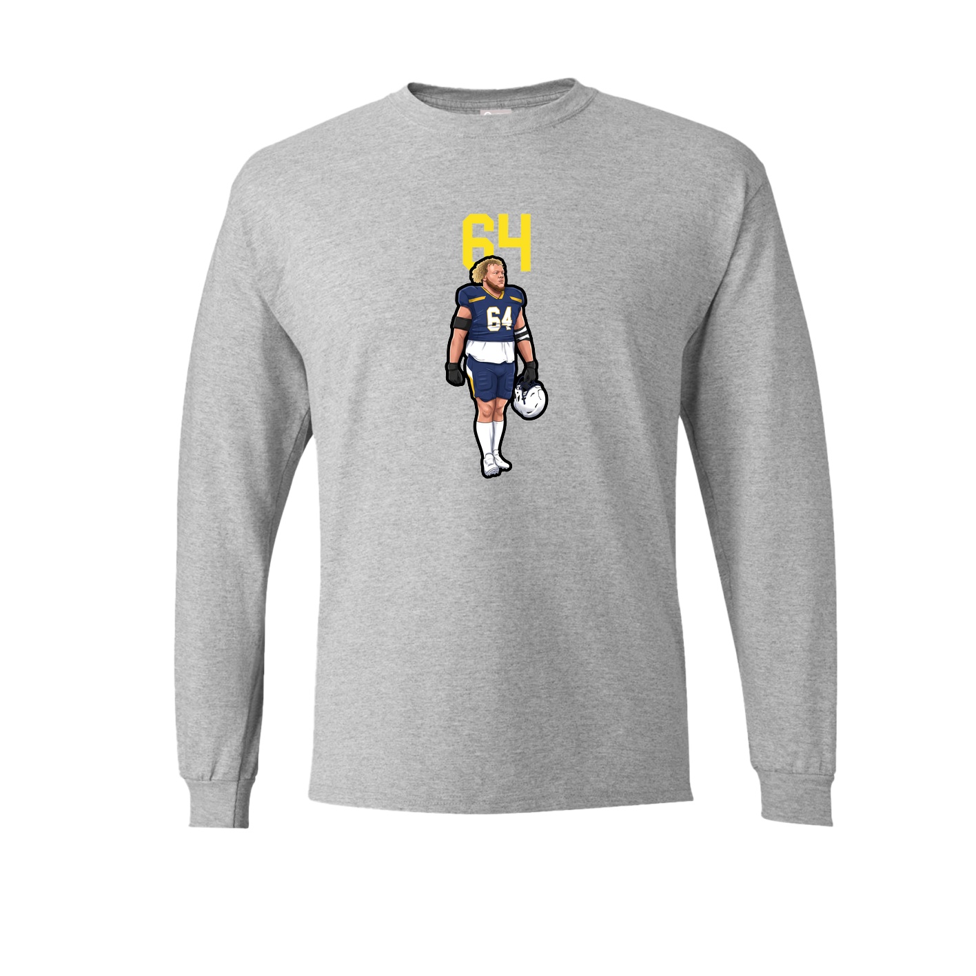 Long Sleeve Tee — Number Top in Grey