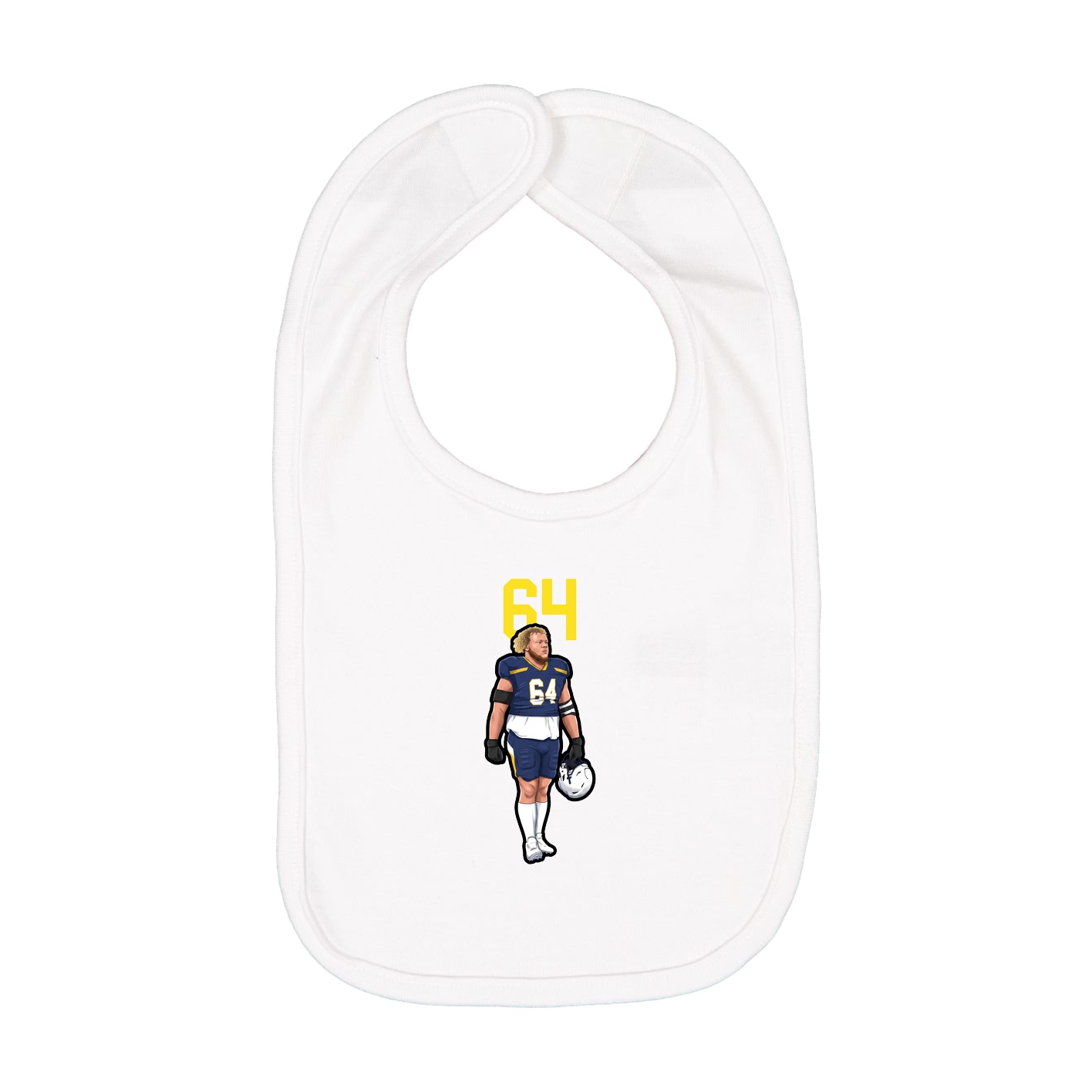 Infant Bib — Number Top in White