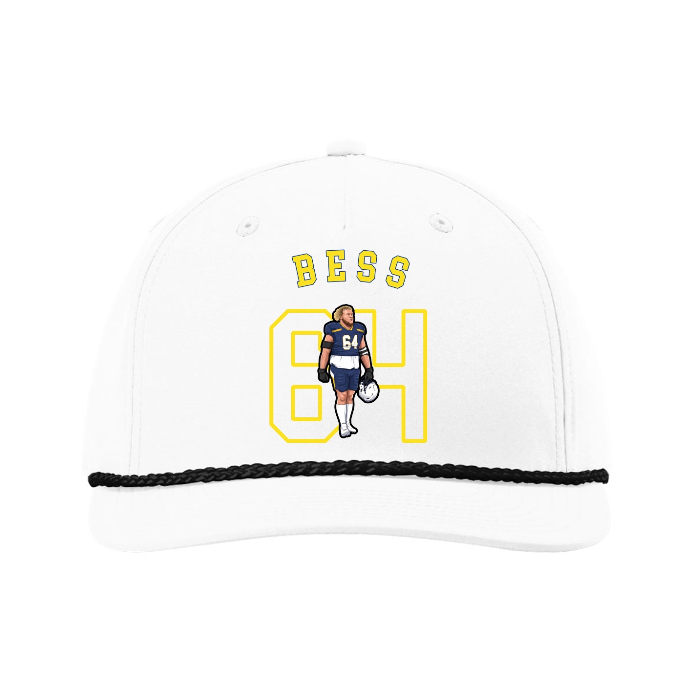 Five-Panel Classic Rope Cap — Shirsey Arch in White