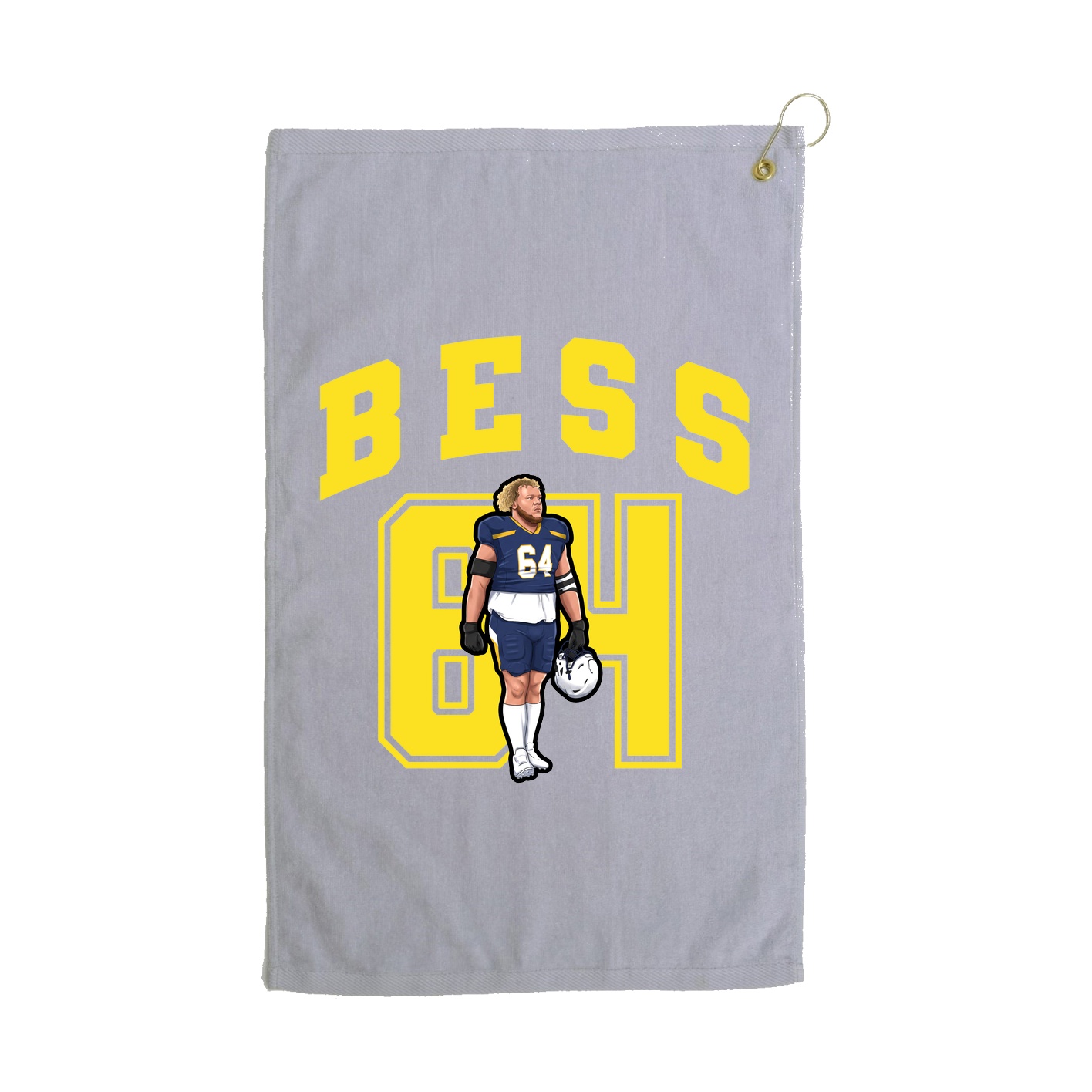 Golf Towel — Number in Grey
