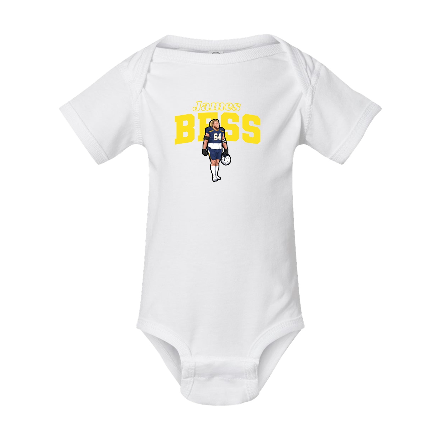Baby Onesie — Name Arch in White