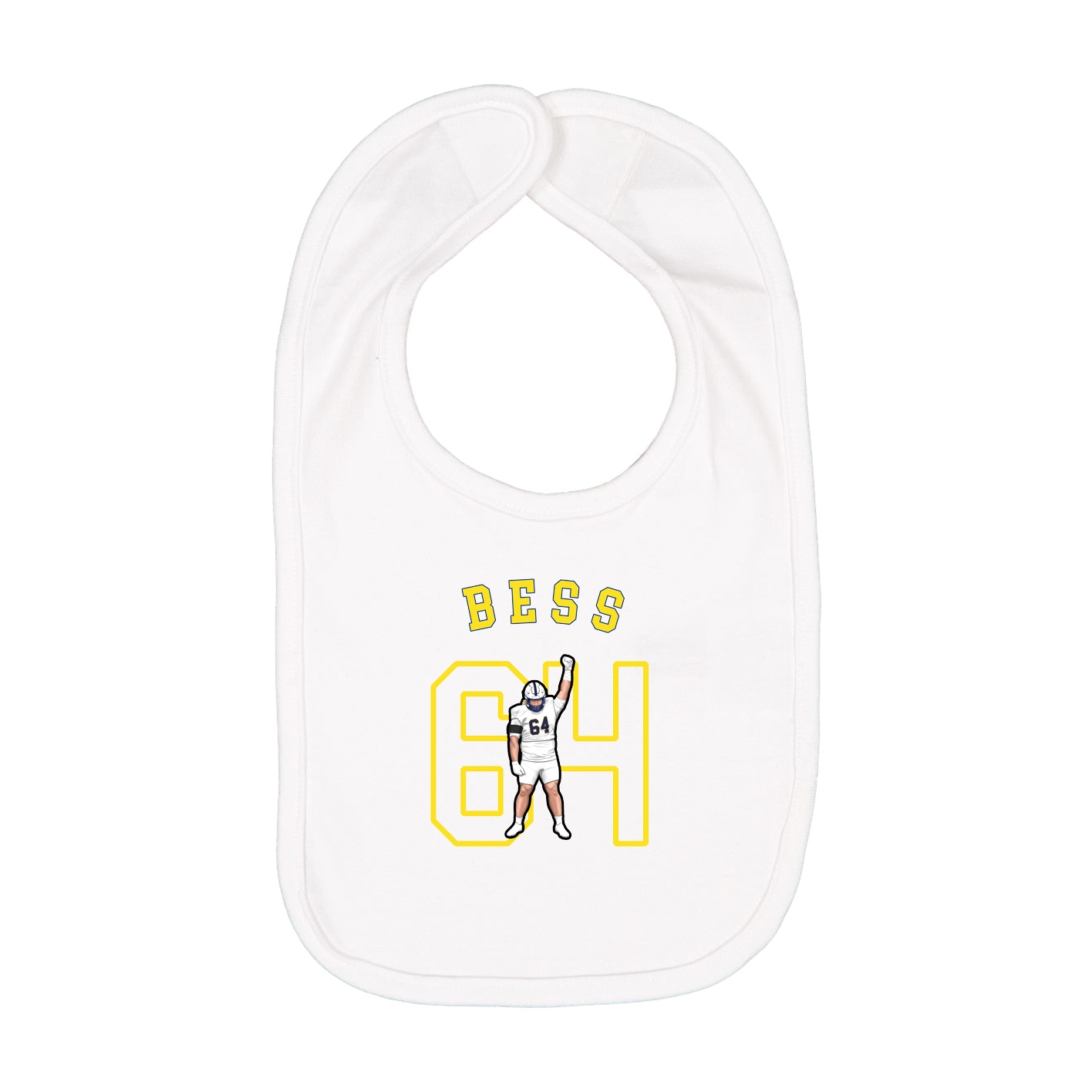 Infant Bib — Shirsey Arch in White