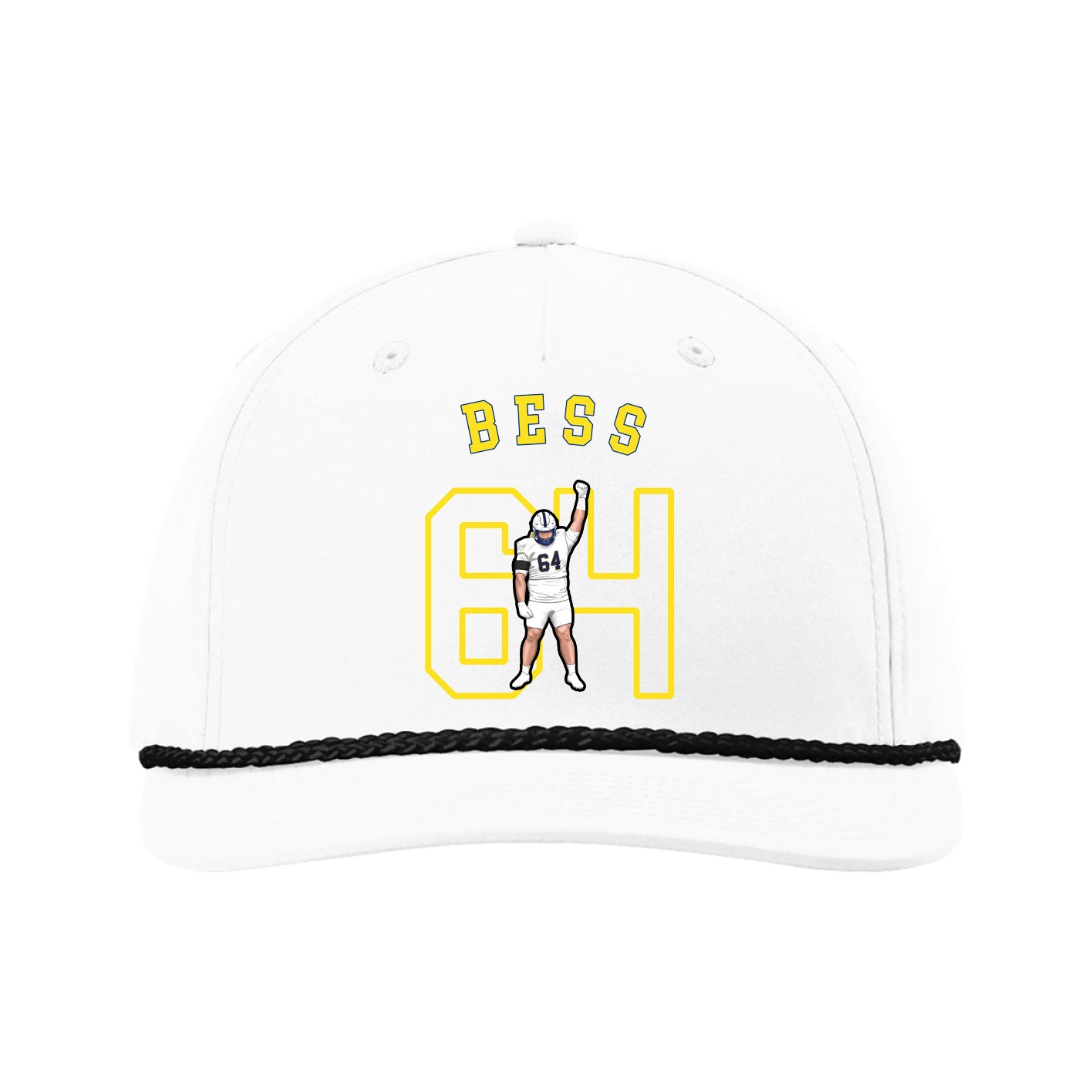 Five-Panel Classic Rope Cap — Shirsey Arch in White