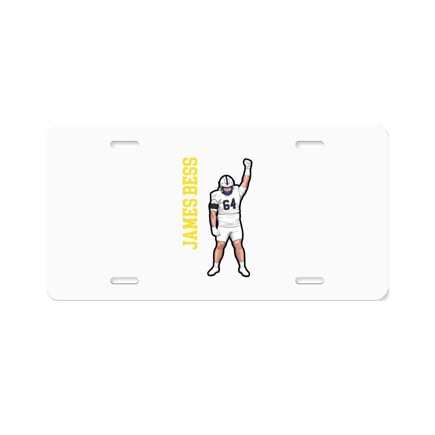 License Plate — Name Vertical in Classic