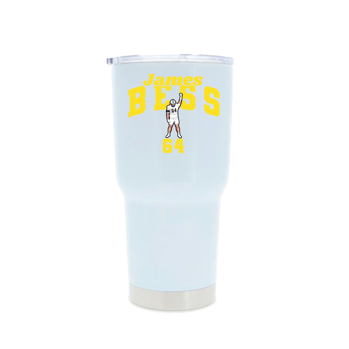 30oz Stainless Steel Tumbler — Signature Arch in White