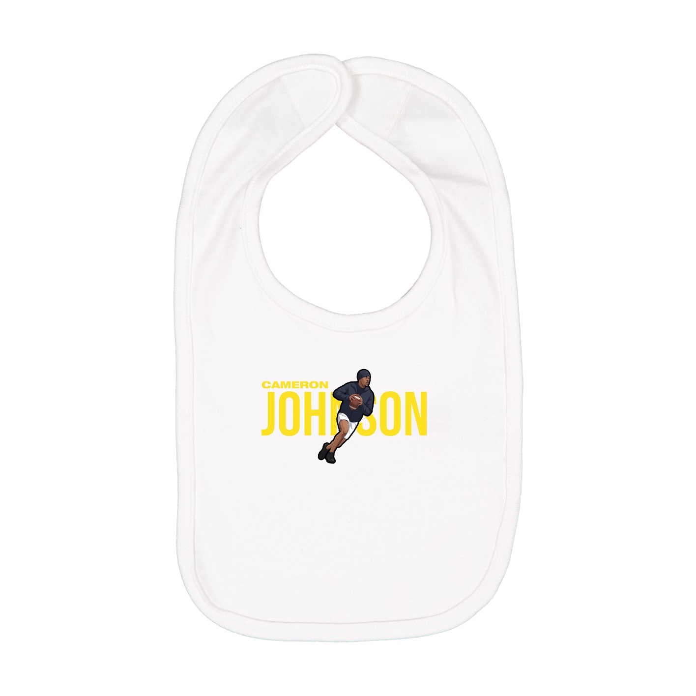 Infant Bib — Player Name in White