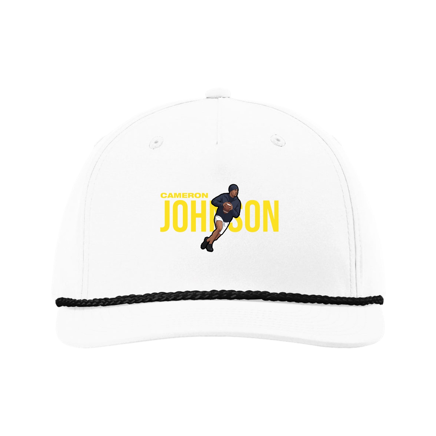 Five-Panel Classic Rope Cap — Player Name in White