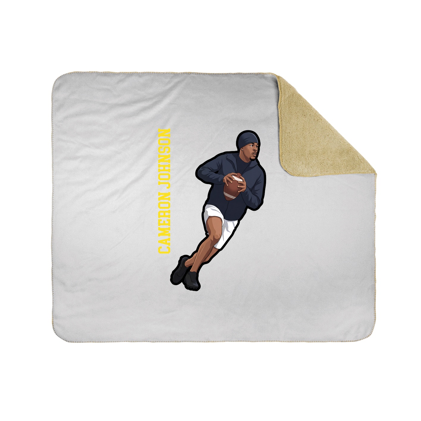 Throw Blanket — Name Vertical in White