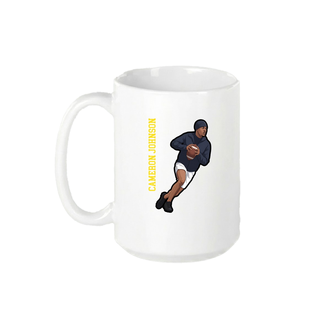 15oz Coffee Mug — Name Vertical in White