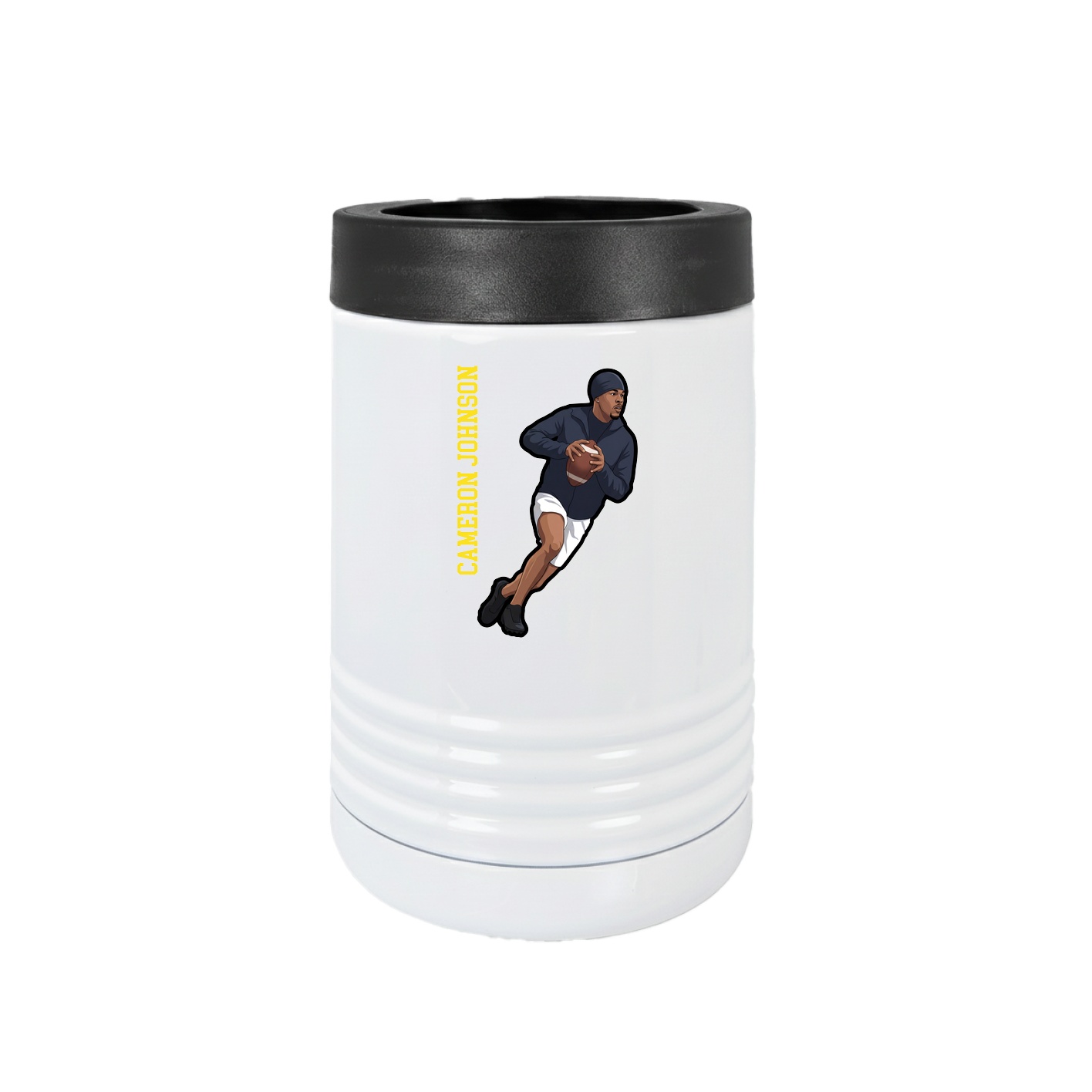 Beverage Holder — Name Vertical in White