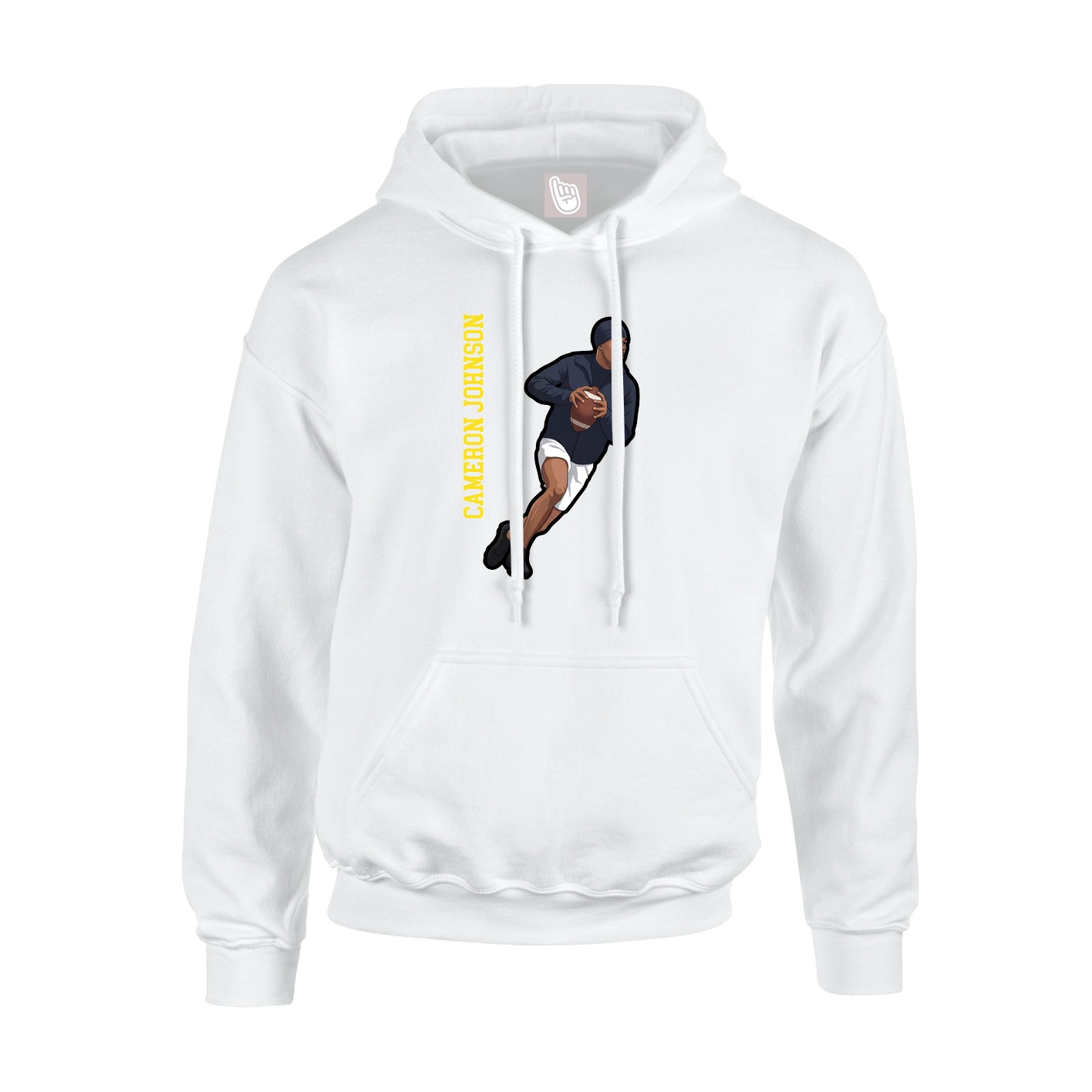 Youth Hoodie — Name Vertical in White