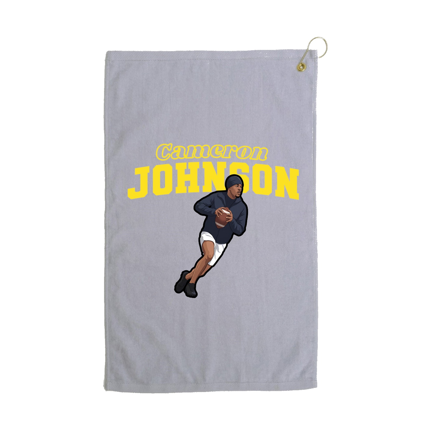 Golf Towel — Name Arch in Grey