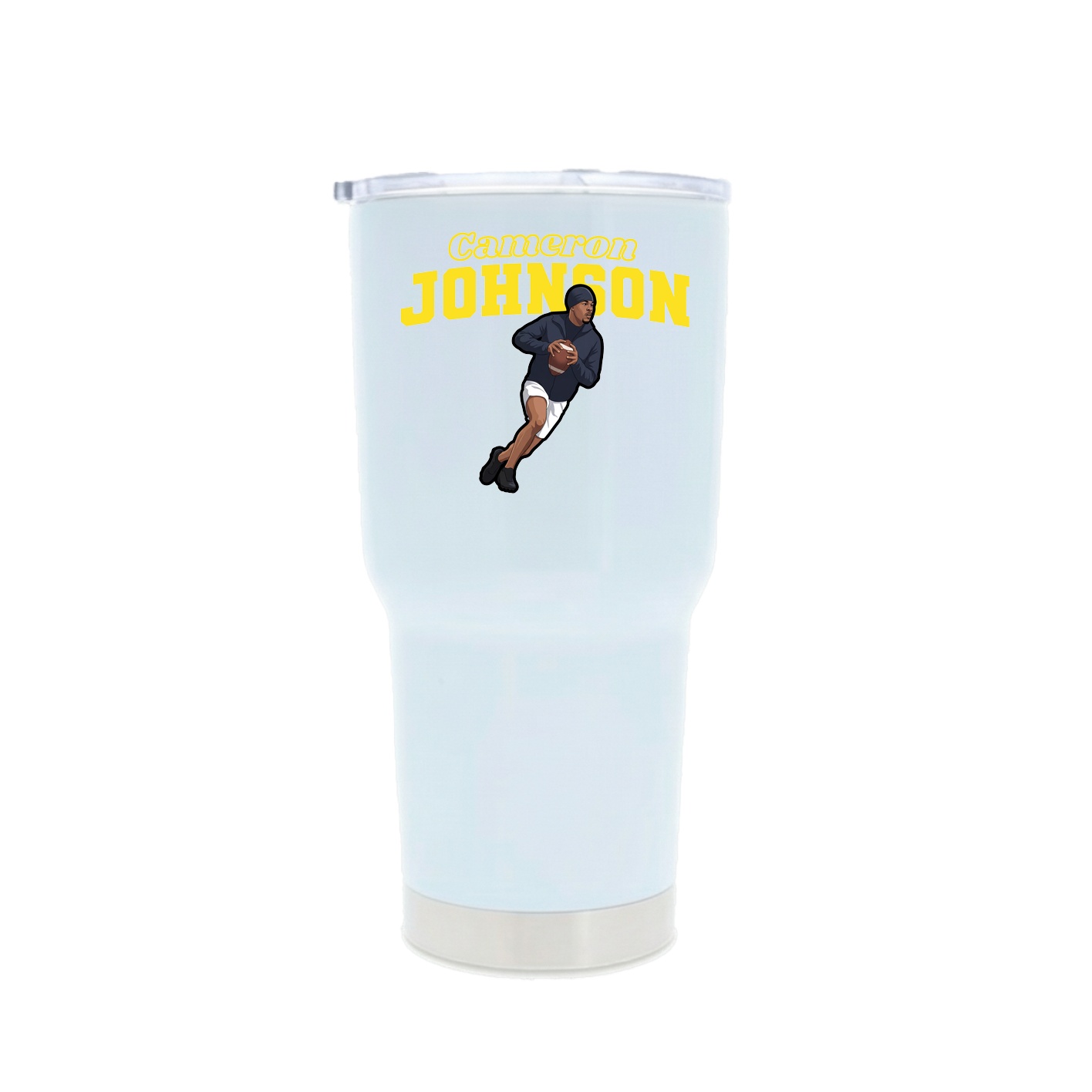 30oz Stainless Steel Tumbler — Name Arch in White