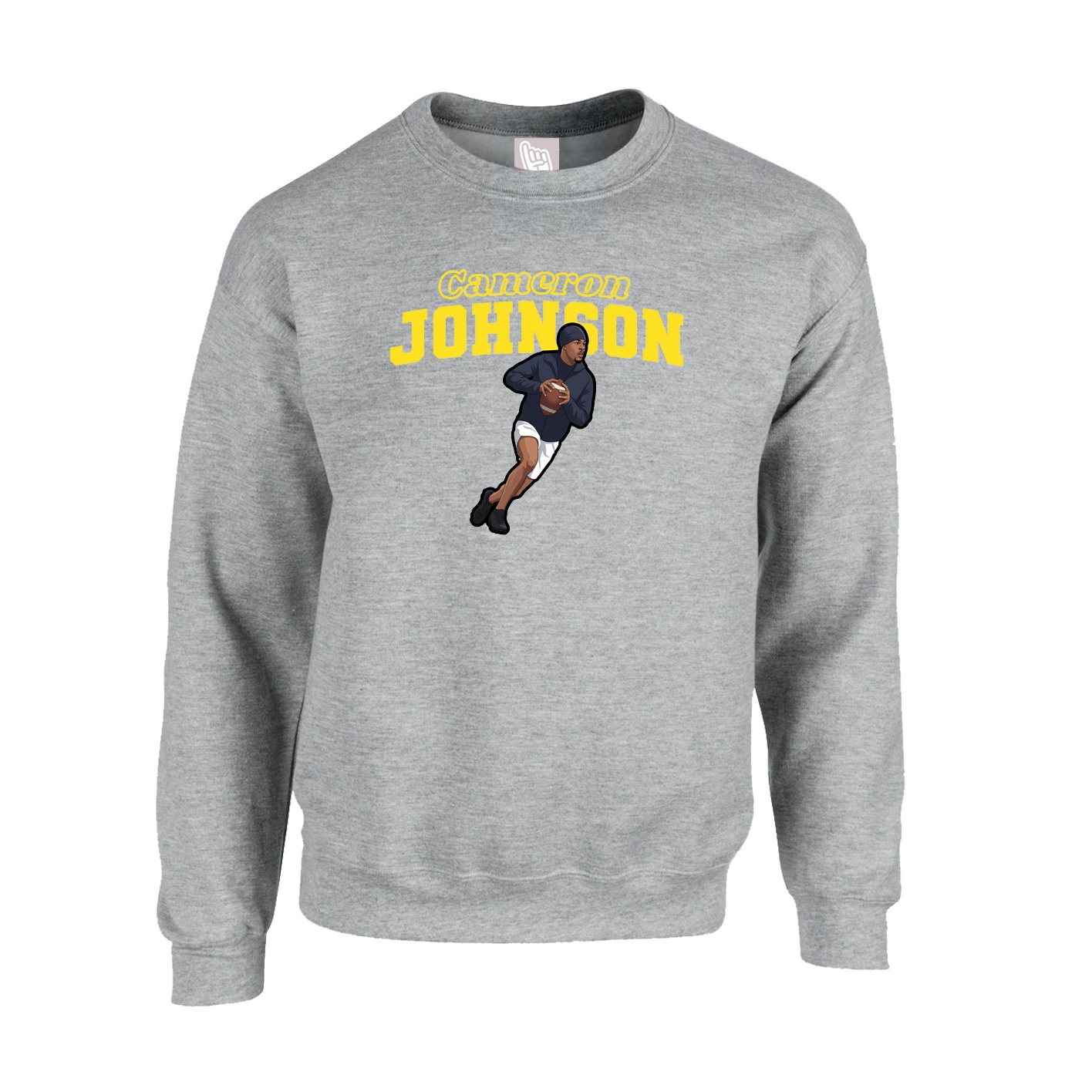 Fleece Crew — Name Arch in Grey